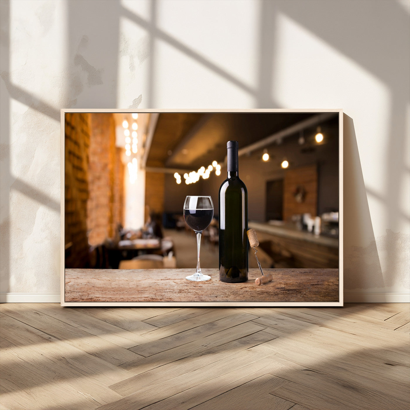 MGV-FC-36X24 - Wine and Bottle Wall Art Canvas Print