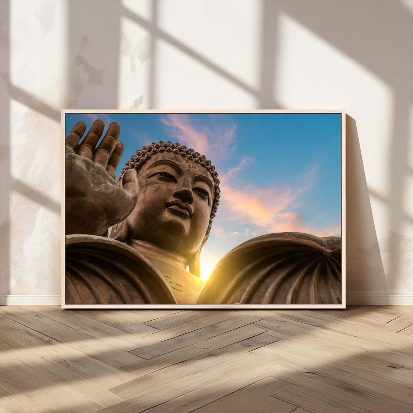 MGV-FC-36X24 - Buddha Statue and Daylight Wall Art, Buddha Statue Wall Art Canvas Print