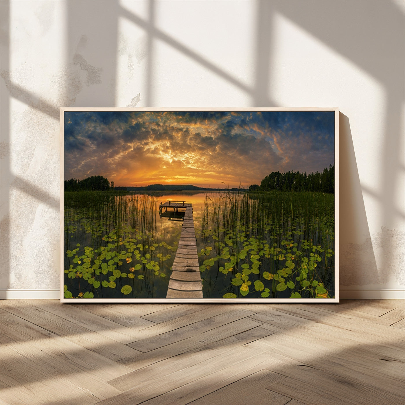 MGV-FC-36X24 - Lake and Flower Wall Art Canvas Print