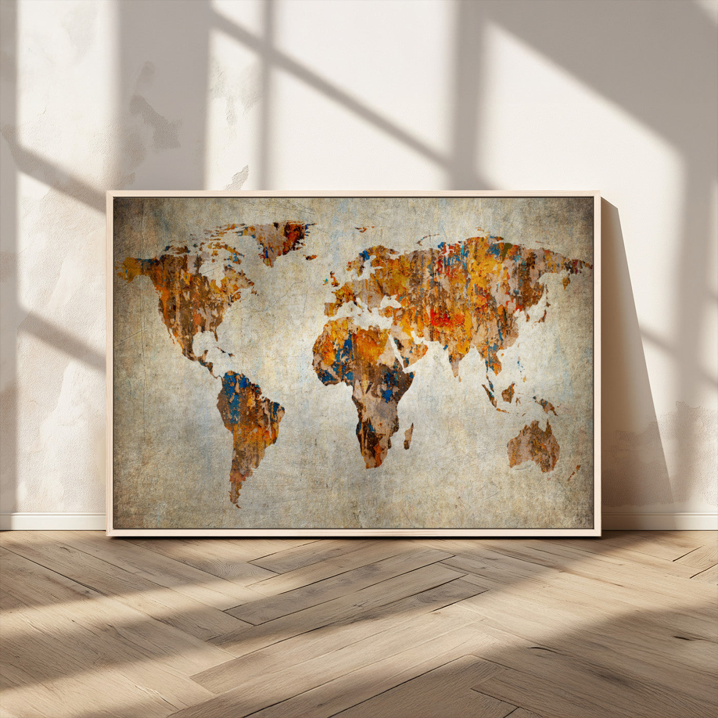 MGV-FC-36X24 - Push Pin World Map Canvas Print – Framed Wall Art for Couples to Track Their Travels – Anniversary