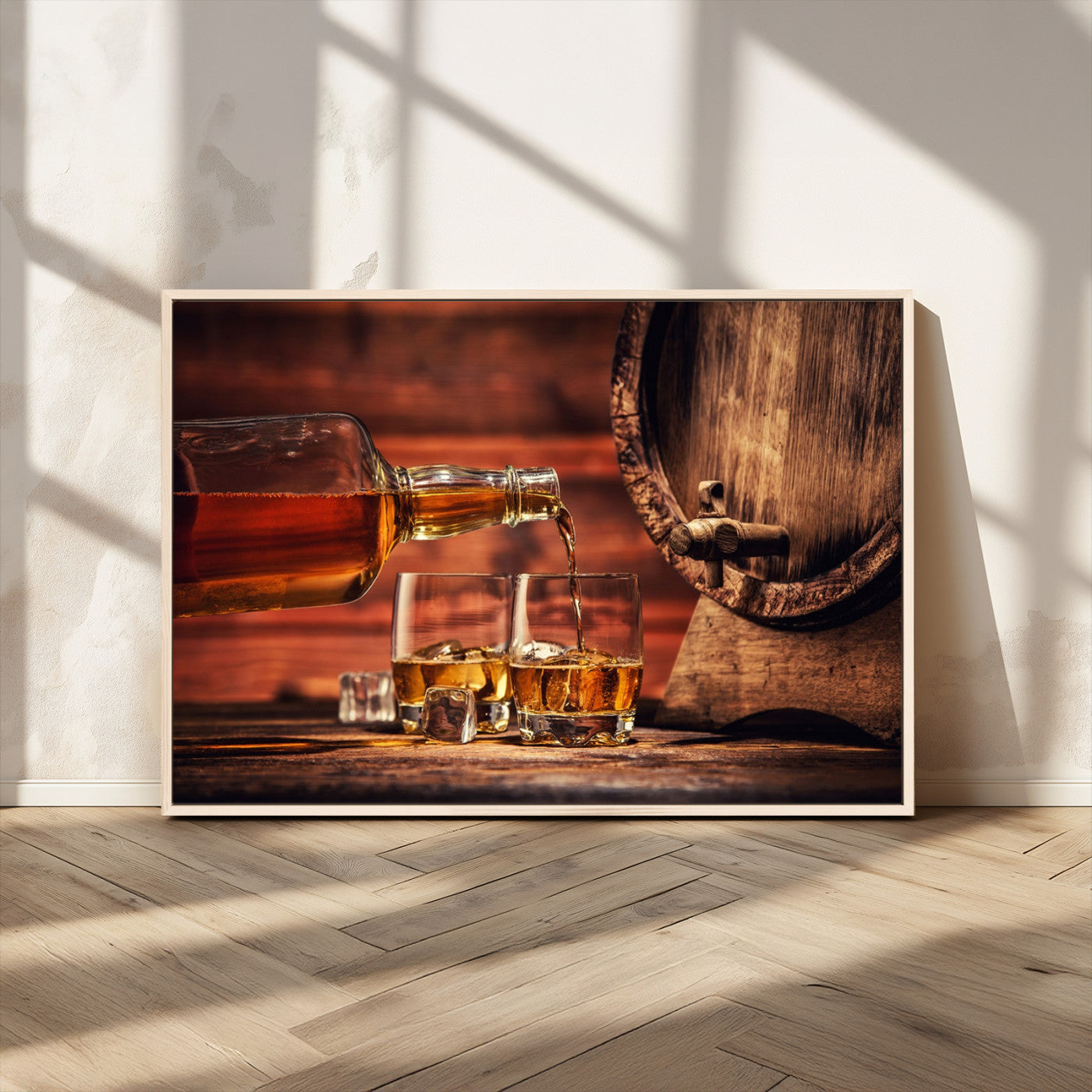 MGV-FC-36X24 - Whiskey and Cigar Canvas Wall Art | 3 Panel Bar Room Decor for Home Lounge, Office, or Man Cave |