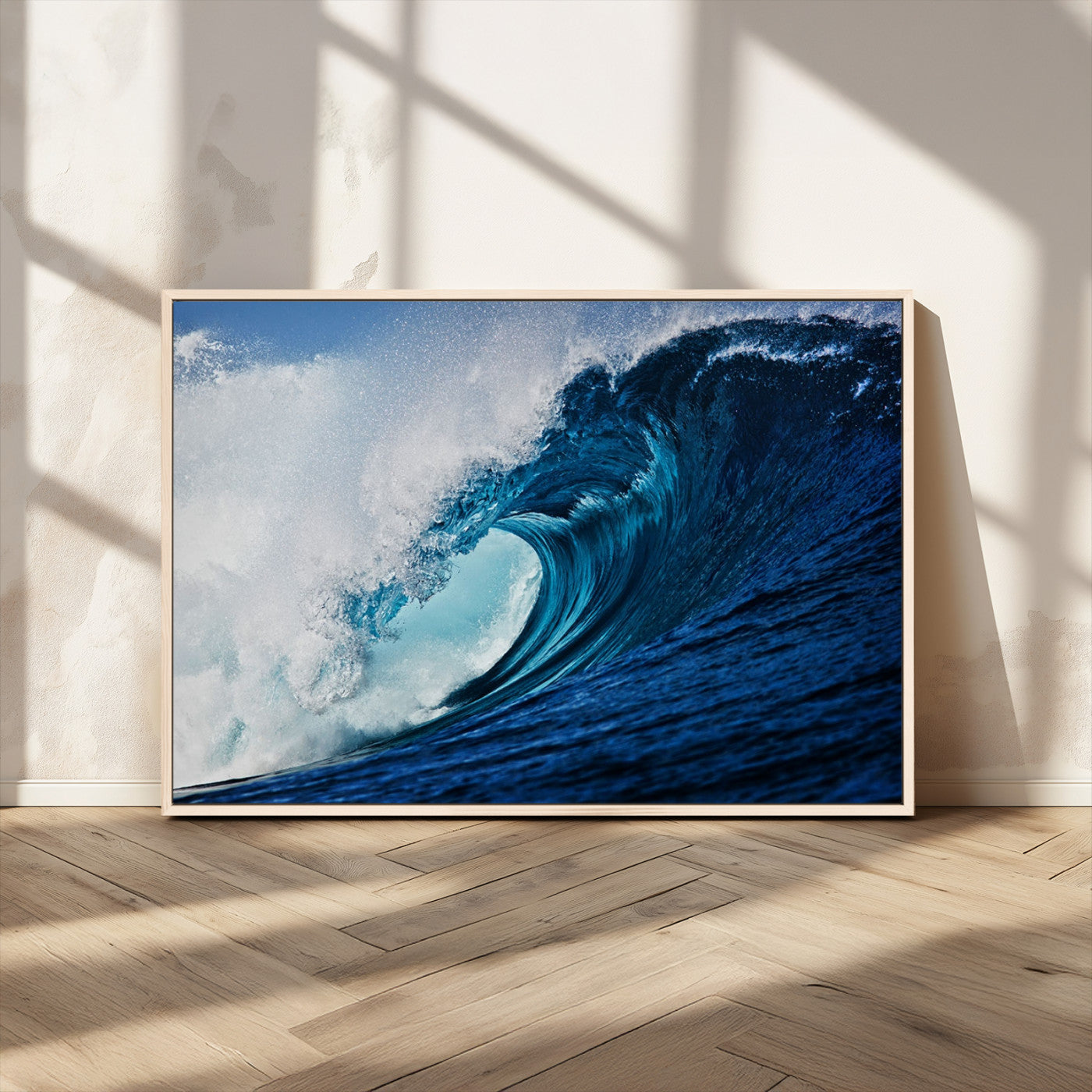 MGV-FC-36X24 - Ocean Wave at Sunset Canvas Art, Large Wall Print of Vibrant Water Waves, Coastal Art for Living Room and Dining Room Decor