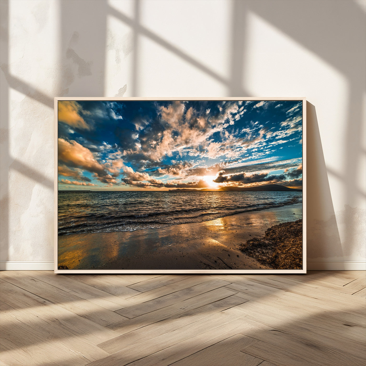 MGV-FC-36X24 - Beach Wall Art - Stunning Ocean Sunset Canvas Print with Coastal Design for Elegant and Relaxing