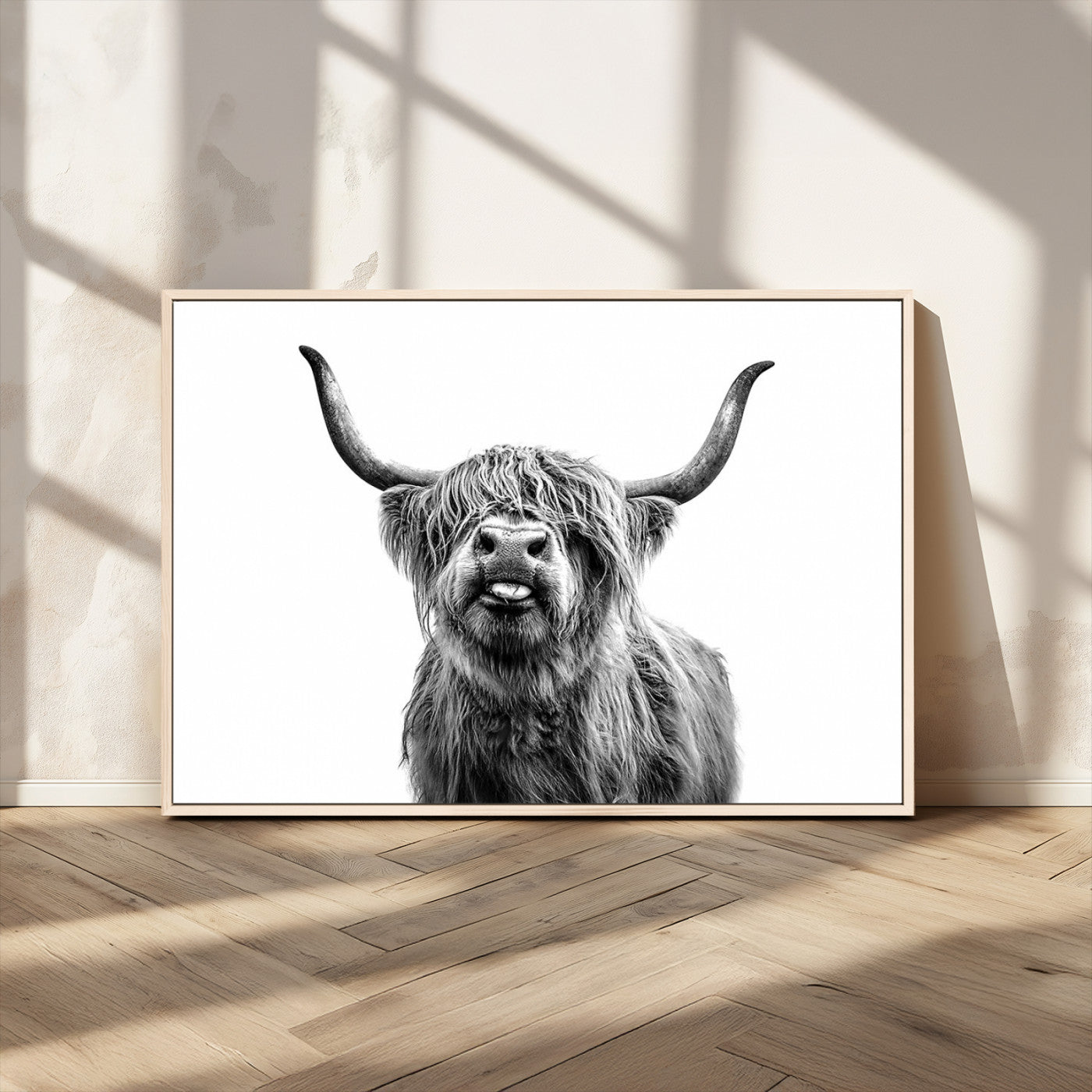 MGV-FC-36X24 - Fanny Scottish Highland Cow Cattle Art Print Farmhouse Wall Art Canvas Print