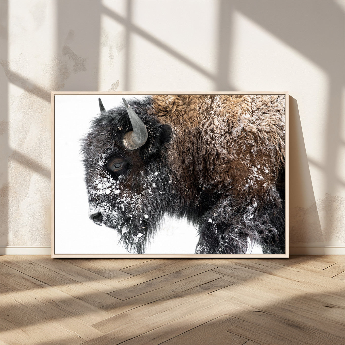 MGV-FC-36X24 - American Bison Wall Art Print | Buffalo Canvas Wall Art |  Framed and Ready to Hang Bison Print for Living Room or Office