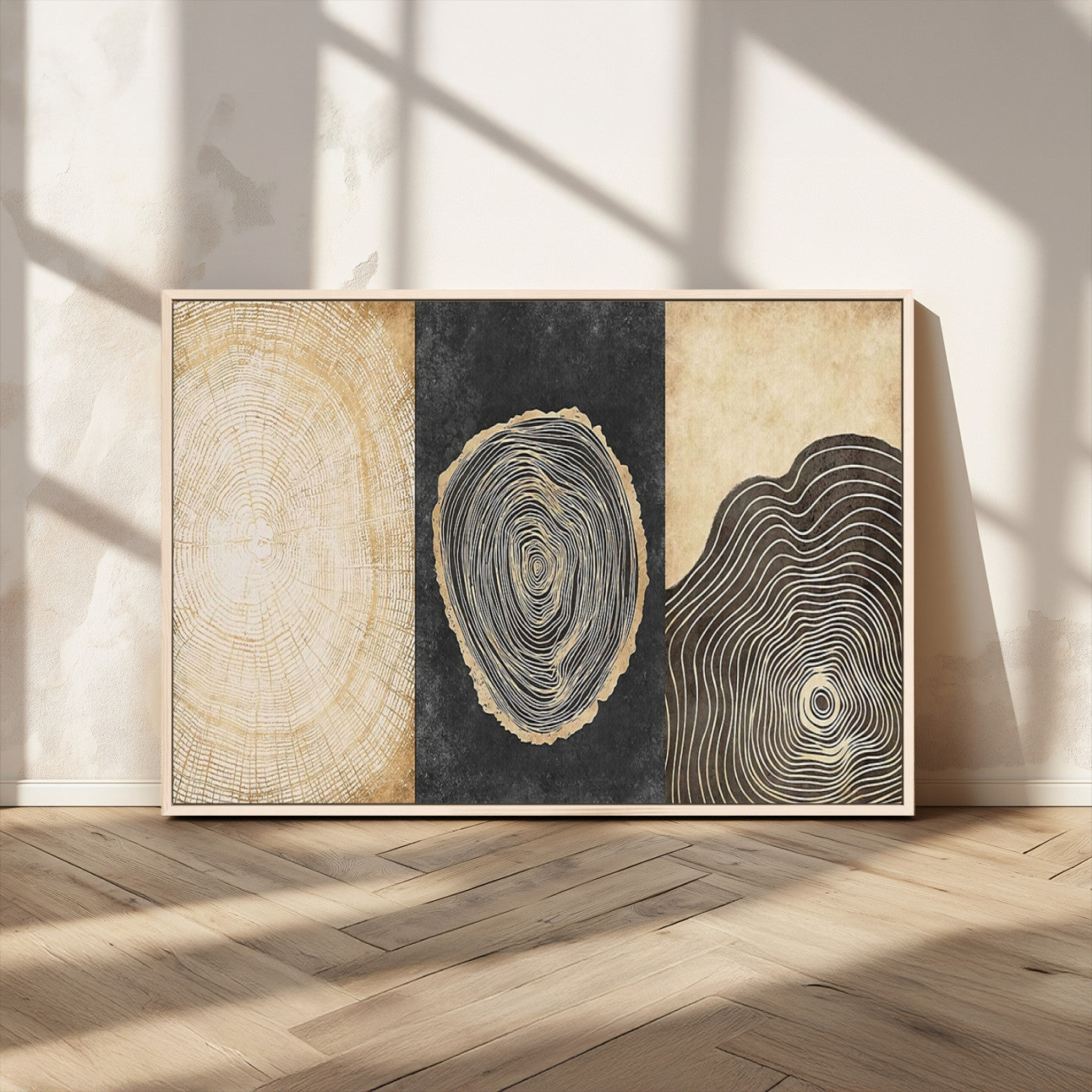 MGV-FC-36X24 - Tree Rings Canvas Wall Art Print – Minimalist Natural History in Modern Decor - Minimalist Boho Wall