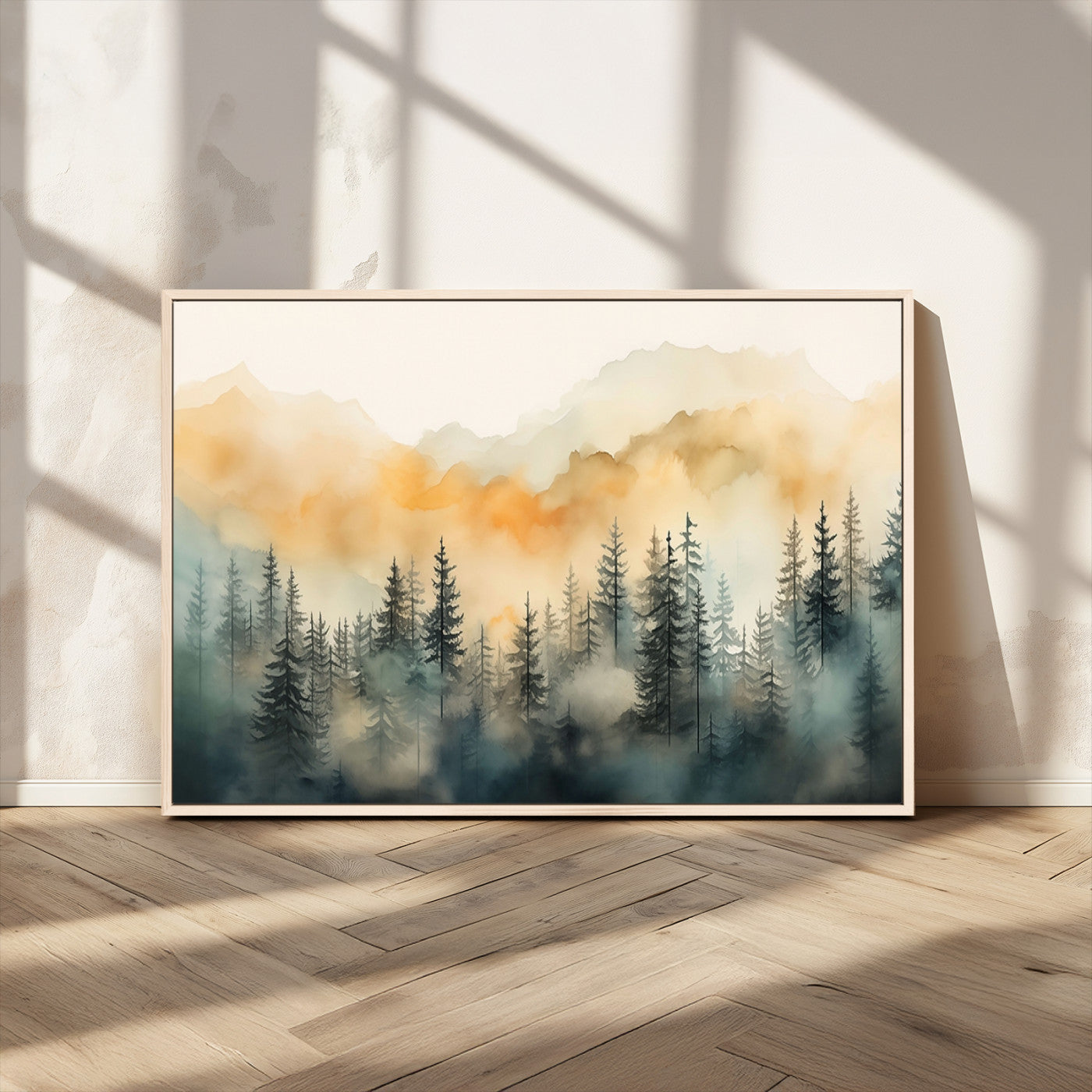 34155-MGV-CV-36X24-Abstract Forest Print - Mountain Wall Art | Autumn Landscape Canvas Print for Living Room, Bedroom, or Office | Large Wall Art Decor