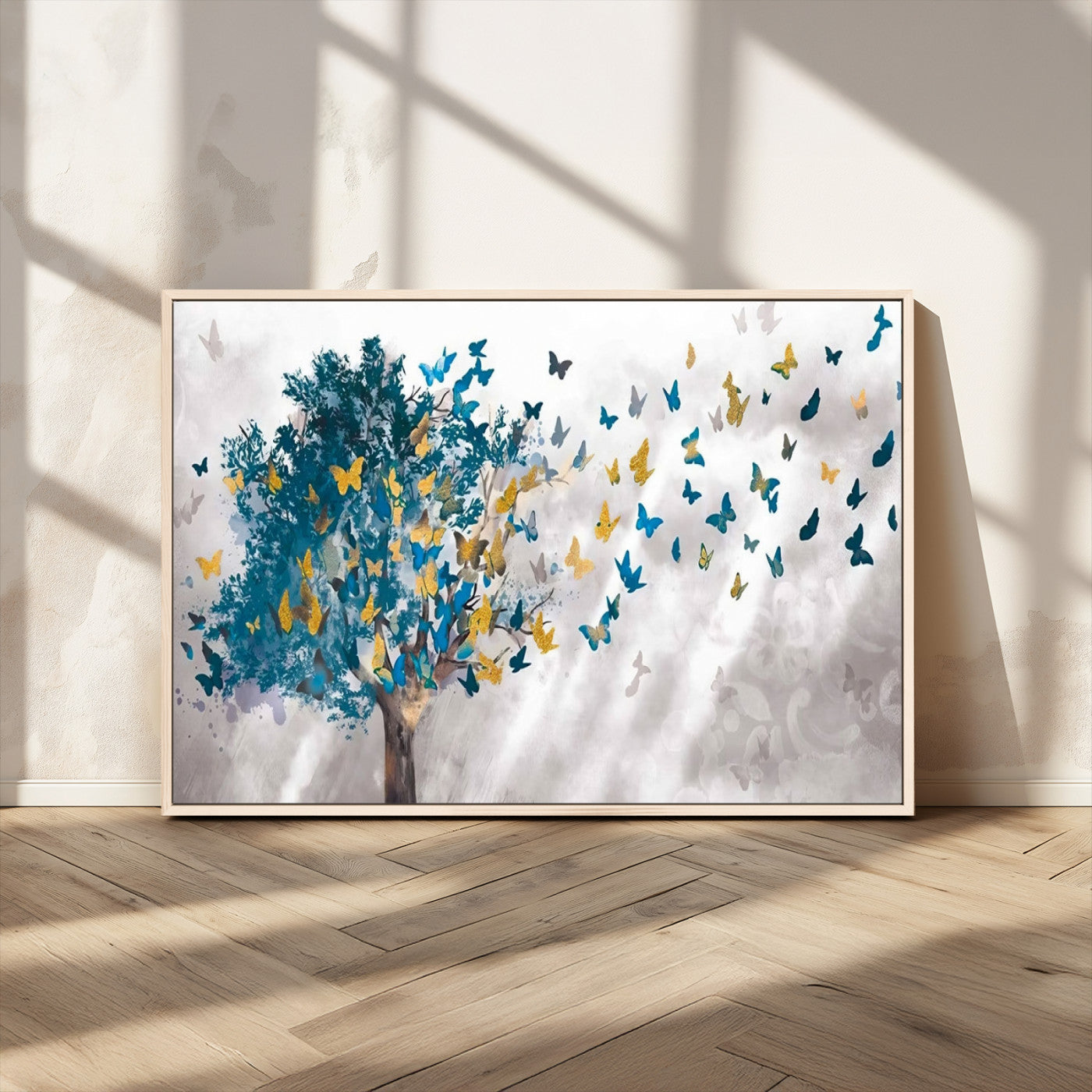 MGV-FC-36X24 - Tree Butterfly Abstract Tree and Butterfly Wall Art Canvas Print