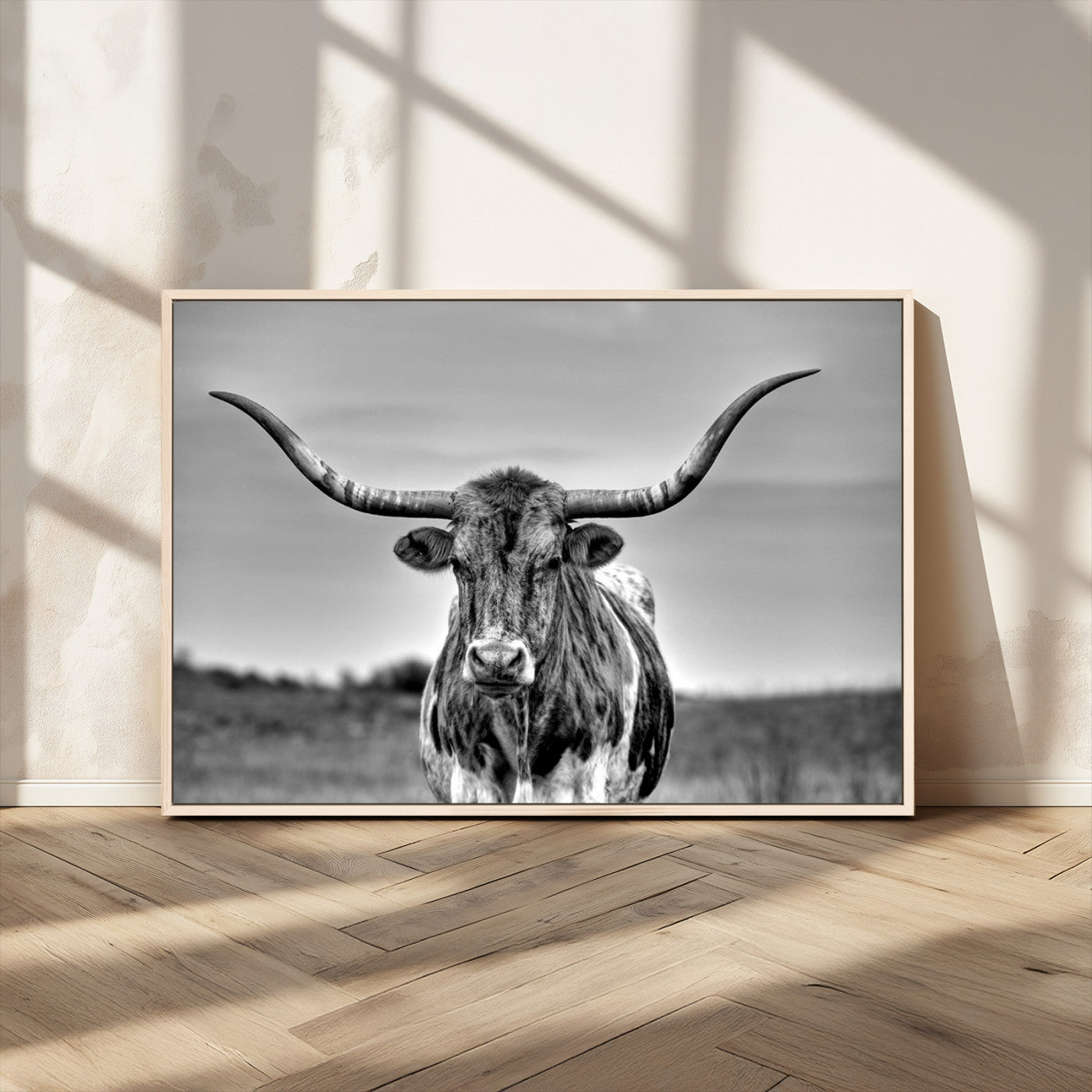MGV-FC-36X24 - Texas Longhorn Cpw Wall Art, Texas Longhorn Canvas, Cattle Canvas Print