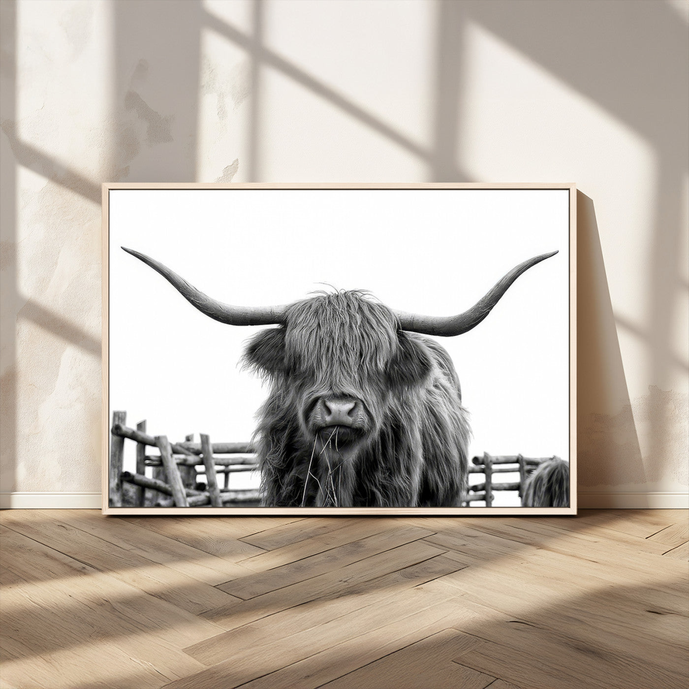 -Longhorn Canvas Print, Bighorn Cow Wall Art Canvas Print