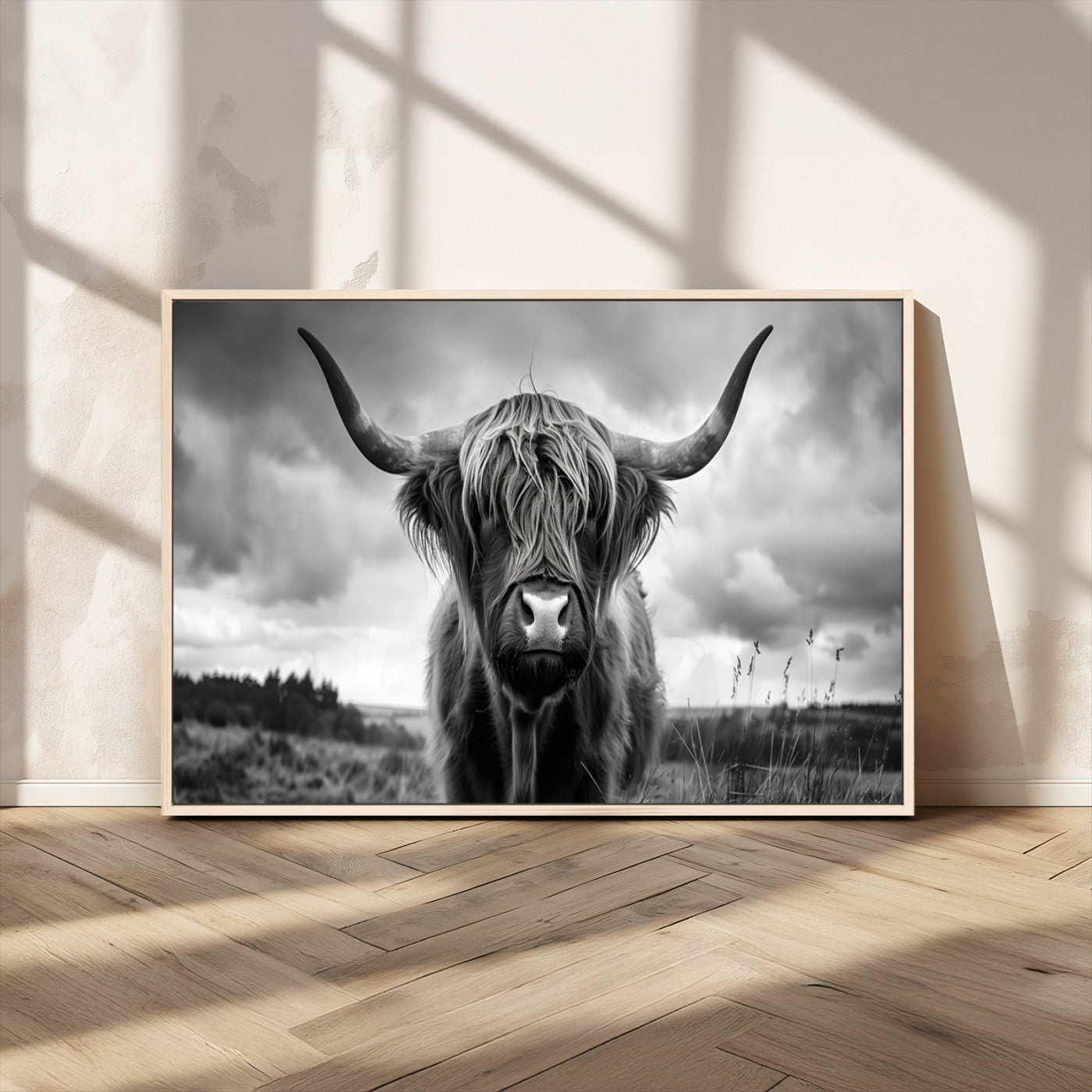 -Scottish Cow Wall Art Canvas Print | Longhorn Wall Art | Bighorn Animal Wall Art