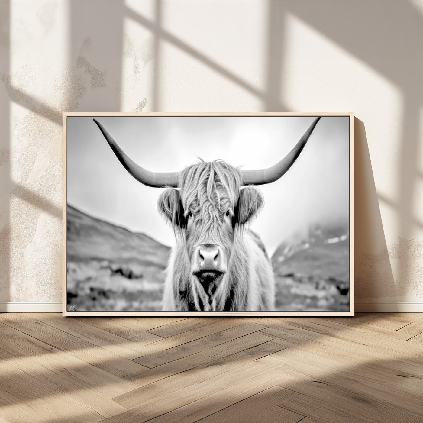 MGV-FC-36X24 - Scottish Cow Wall Art Canvas Print
