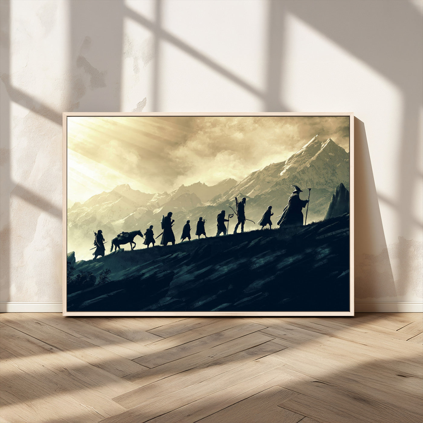 41574-MGV-CV-36X24-Lord of the Rings Silhouette Wall Art Capturing the Epic Quest Through Middle-Earth - The