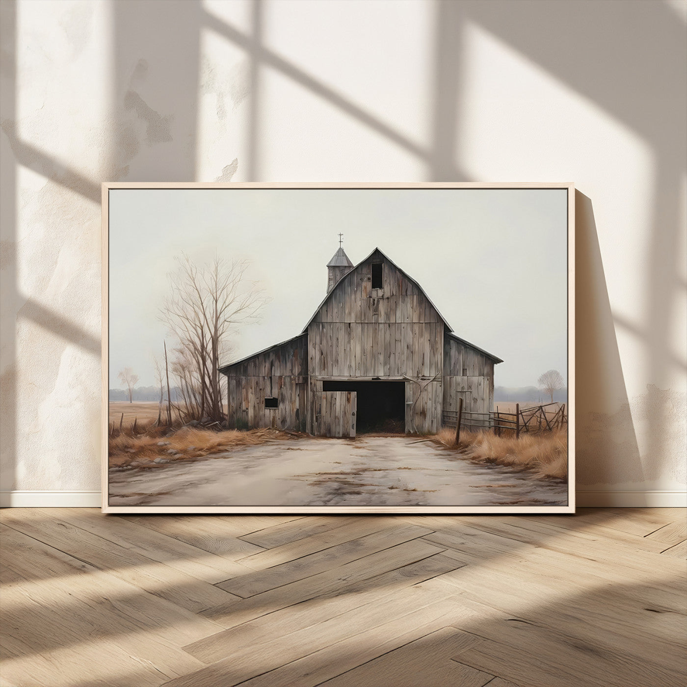 MGV-FC-36X24 - Farmhouse Rustic Barn Wall Art Canvas Print – Framed and Ready to Hang – Perfect Addition to Farmhouse Wall Décor