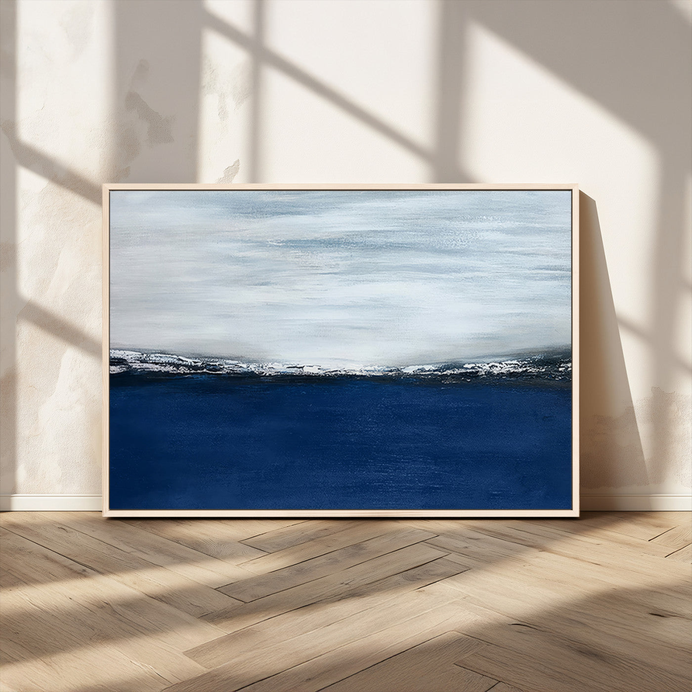 MGV-FC-36X24 - Navy Blue Abstract Wall Art Canvas Print