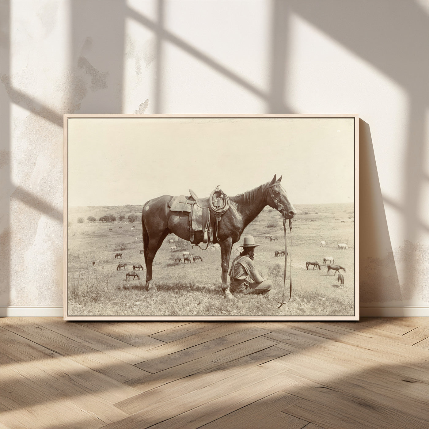 MGV-FC-36X24 - Cowboy Wall Art - Western Horse Canvas Print - Vintage Western Wall Art Canvas Print, Ready to Hang