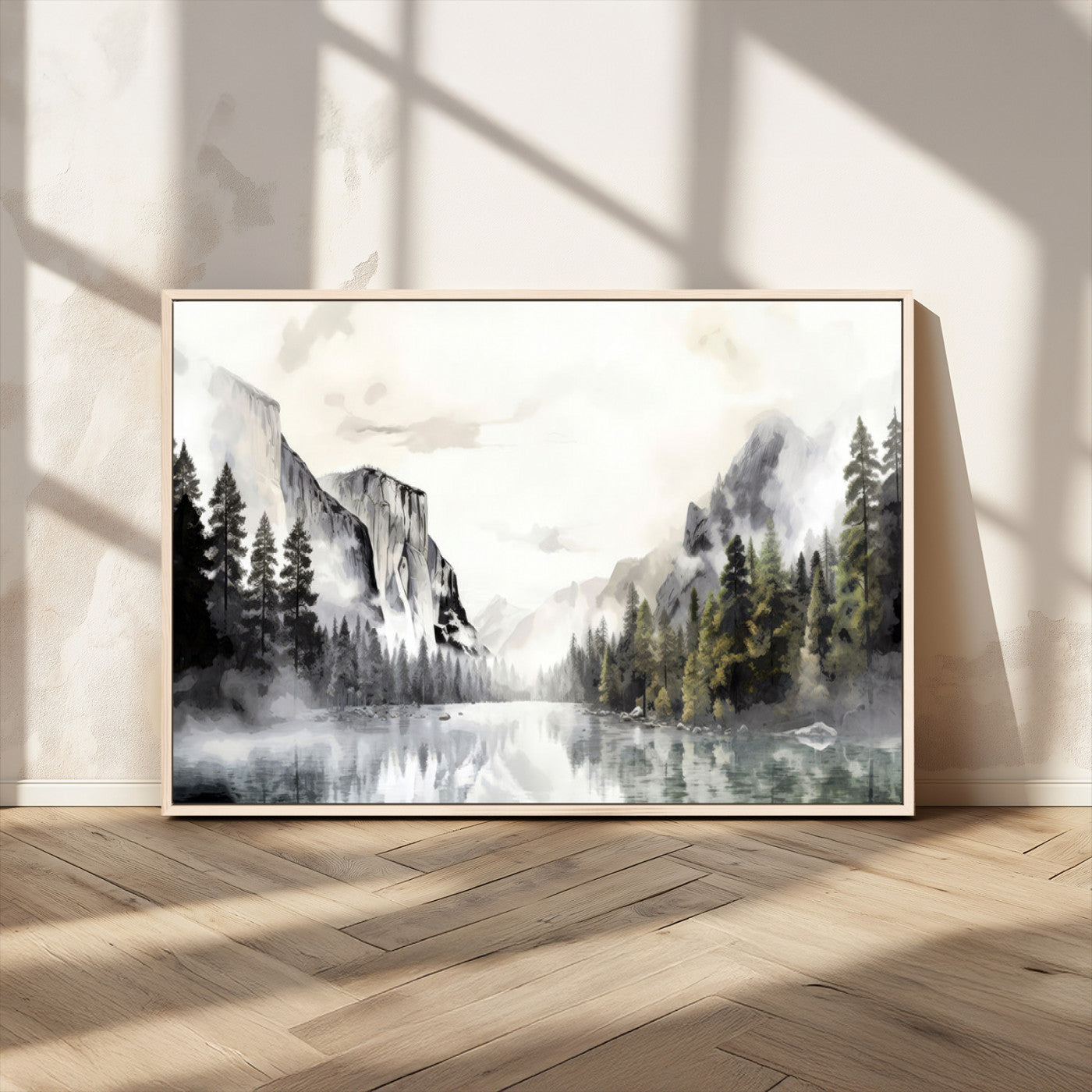 MGV-FC-36X24 - Yosemite Valley Wall Art Canvas Print – Framed and Ready to Hang – Majestic Nature Landscape Décor