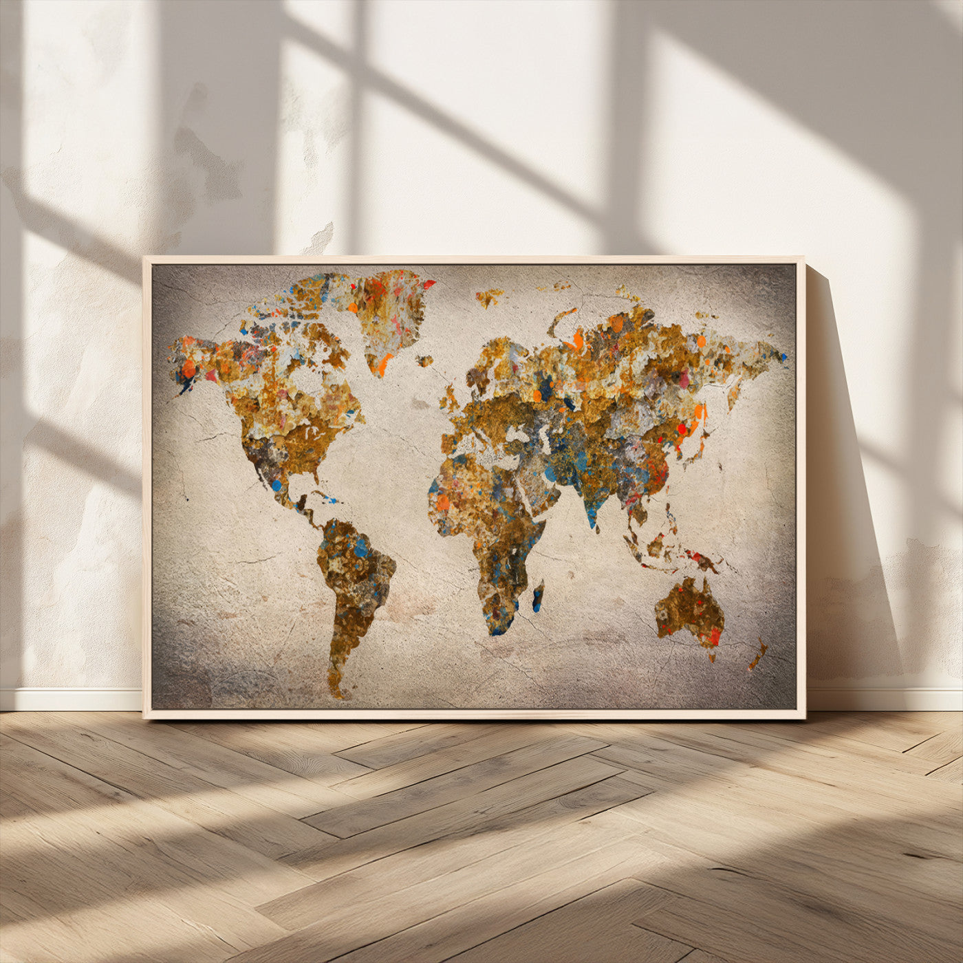 MGV-FC-36X24 - Push Pin World Map Canvas Print – Framed Wall Art for Couples to Track Their Travels – Anniversary