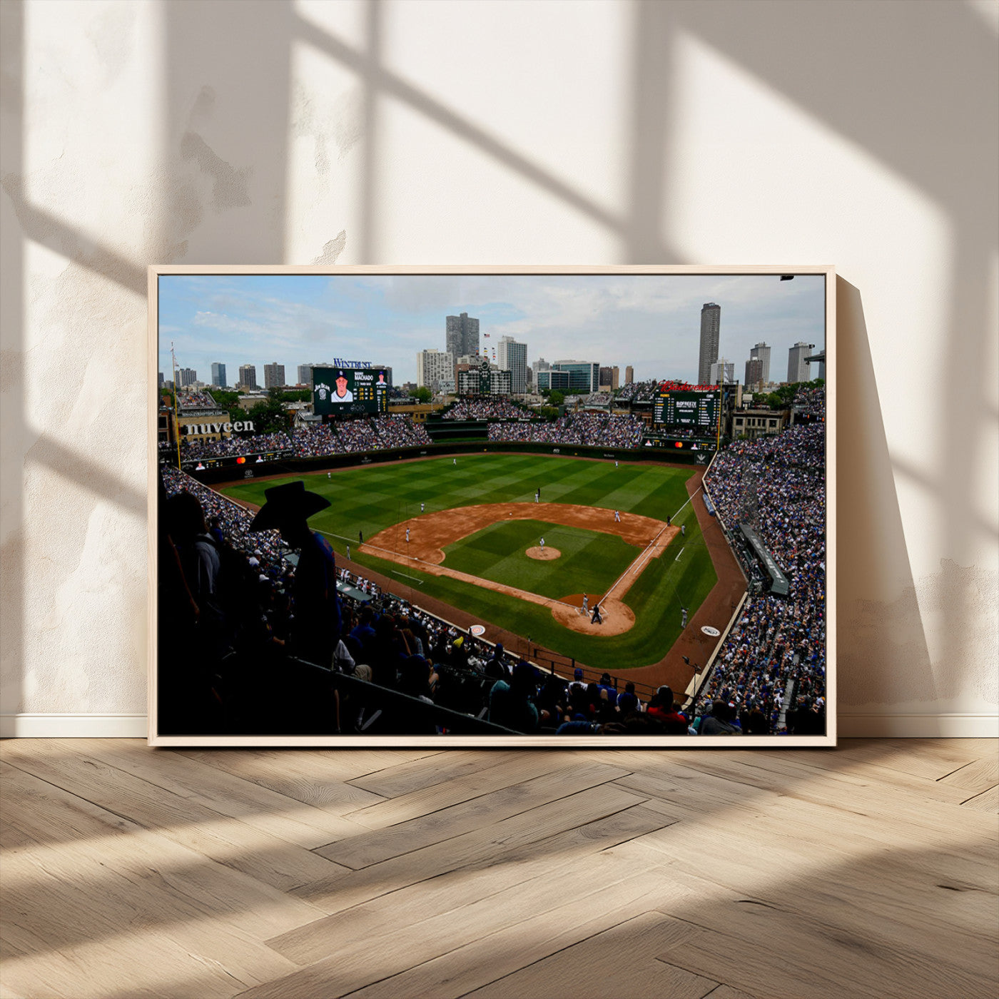 MGV-FC-36X24 - Chicago Cubs Baseball Team Print - Wrigley Field Stadium Wall Art Canvas Print