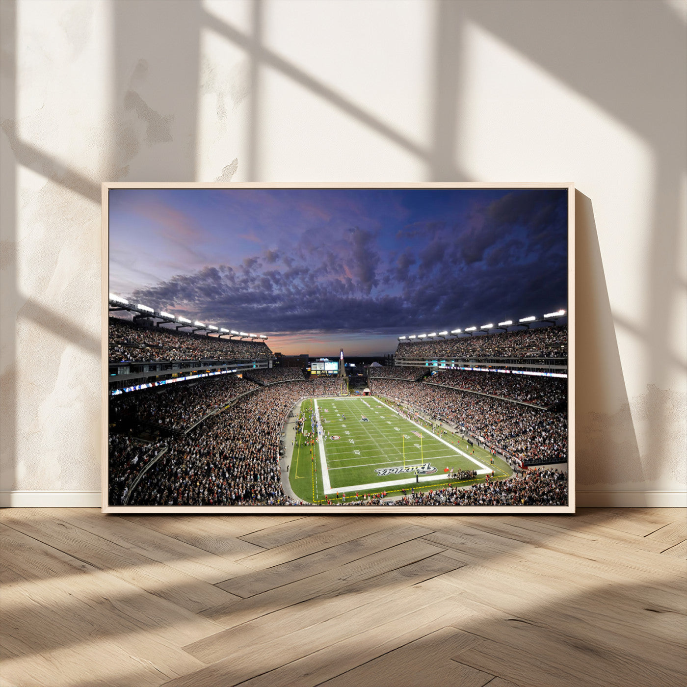 MGV-FC-36X24 - New England Patriots Football Team Print - Foxborough Gillette Stadium Wall Art Canvas Print