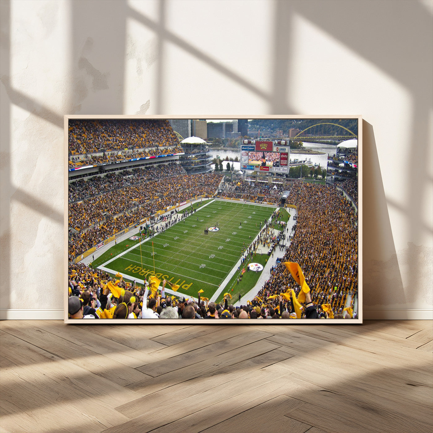 MGV-FC-36X24 - Pittsburgh Steelers Football Team Print - Pittsburgh Heinz Field Stadium Wall Art Canvas Print