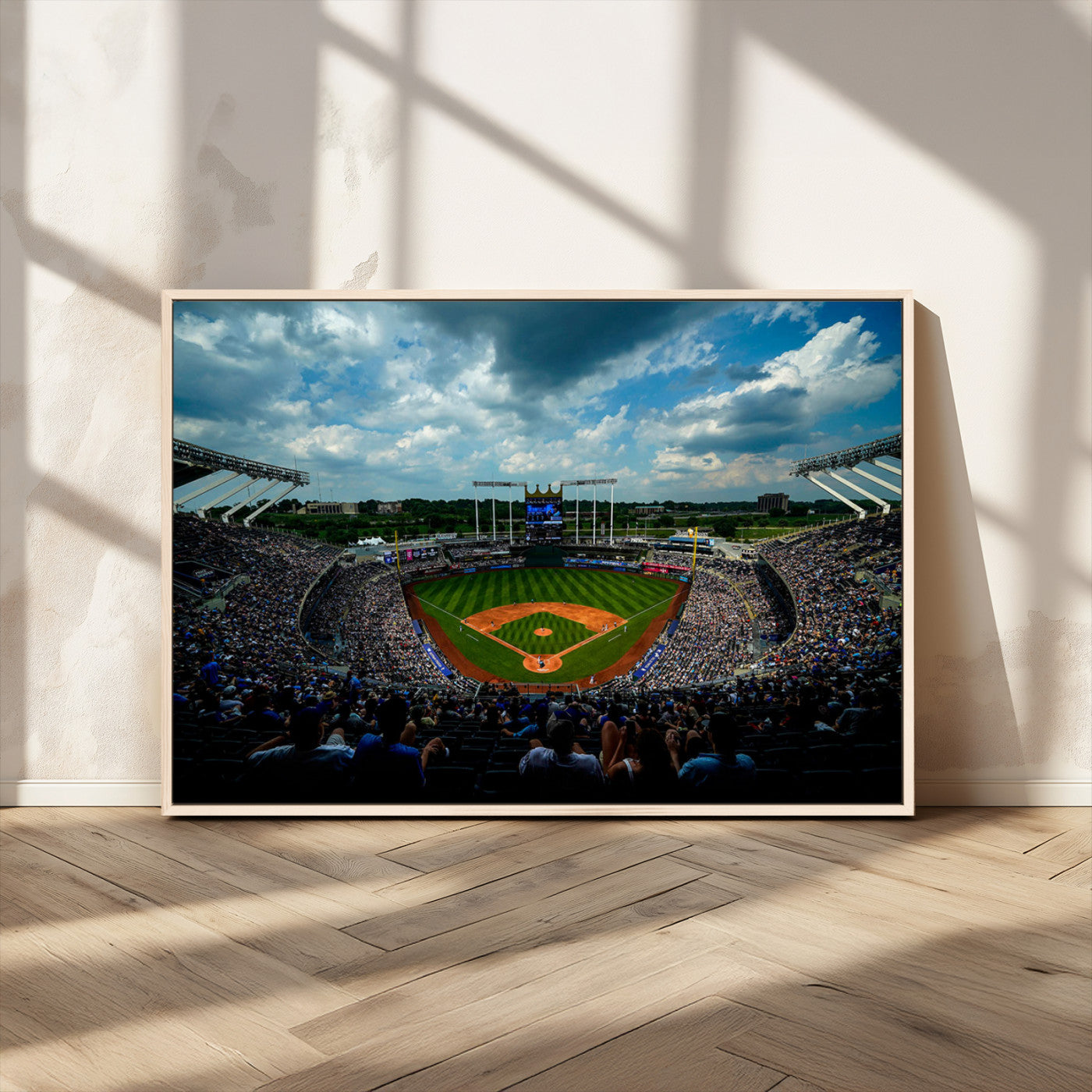 MGV-FC-36X24 - 3-Panel Kauffman Stadium Wall Art Print | Large Kansas City Royals Baseball Canvas Print for Sports