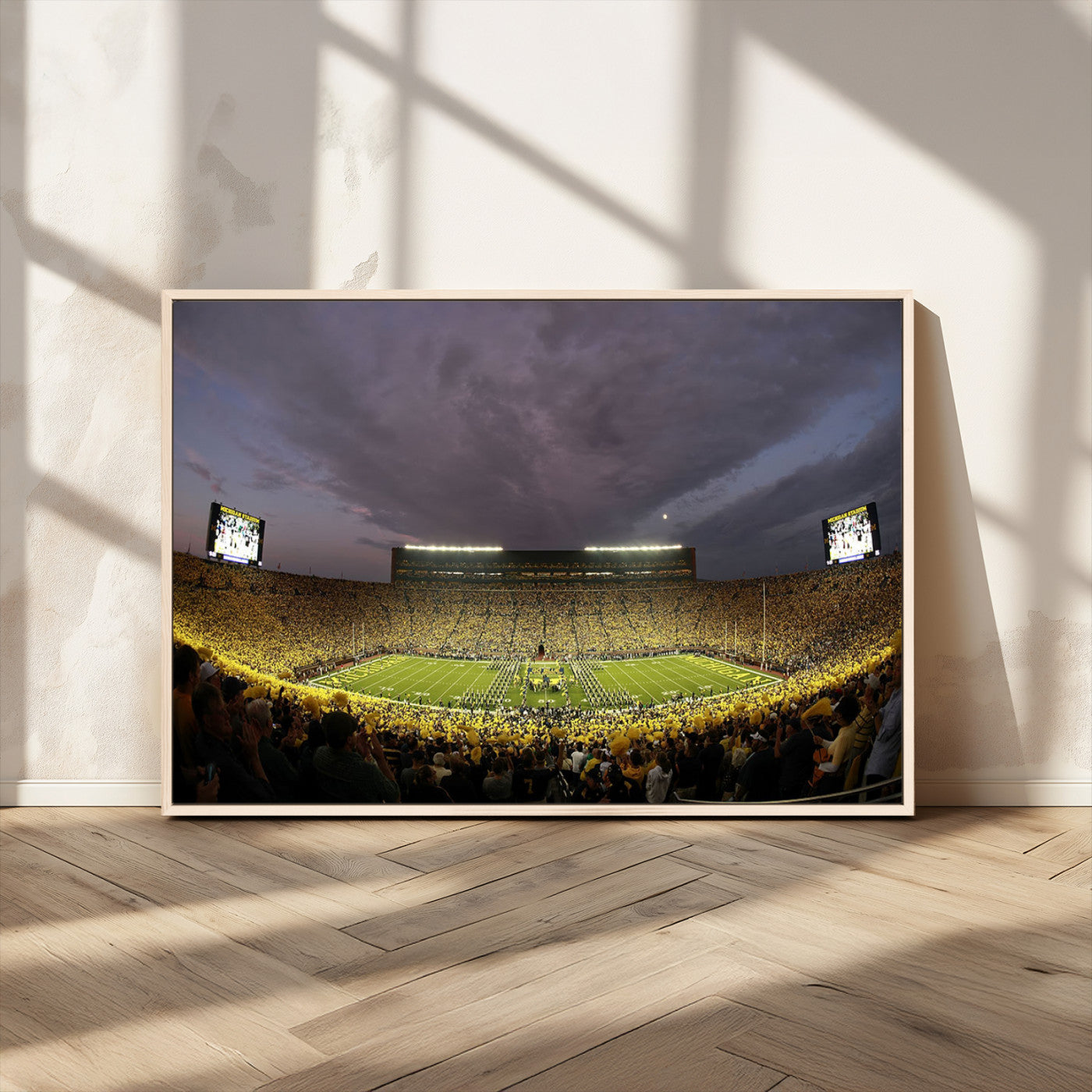 MGV-FC-36X24 - Michigan Wolverines Football Team Print - Michigan Stadium Wall Art Canvas Print