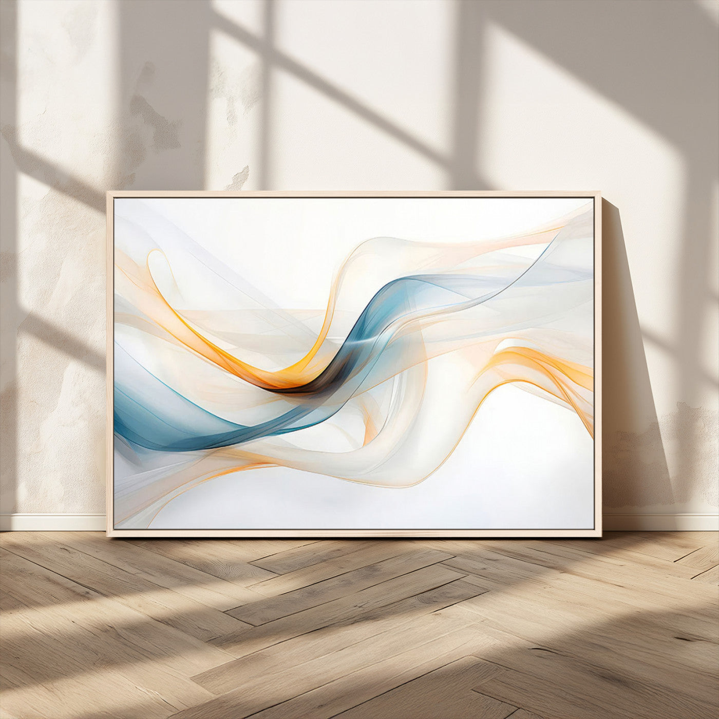 MGV-FC-36X24 - Decorative Turquoise Abstract Wave Wall Art Canvas Print