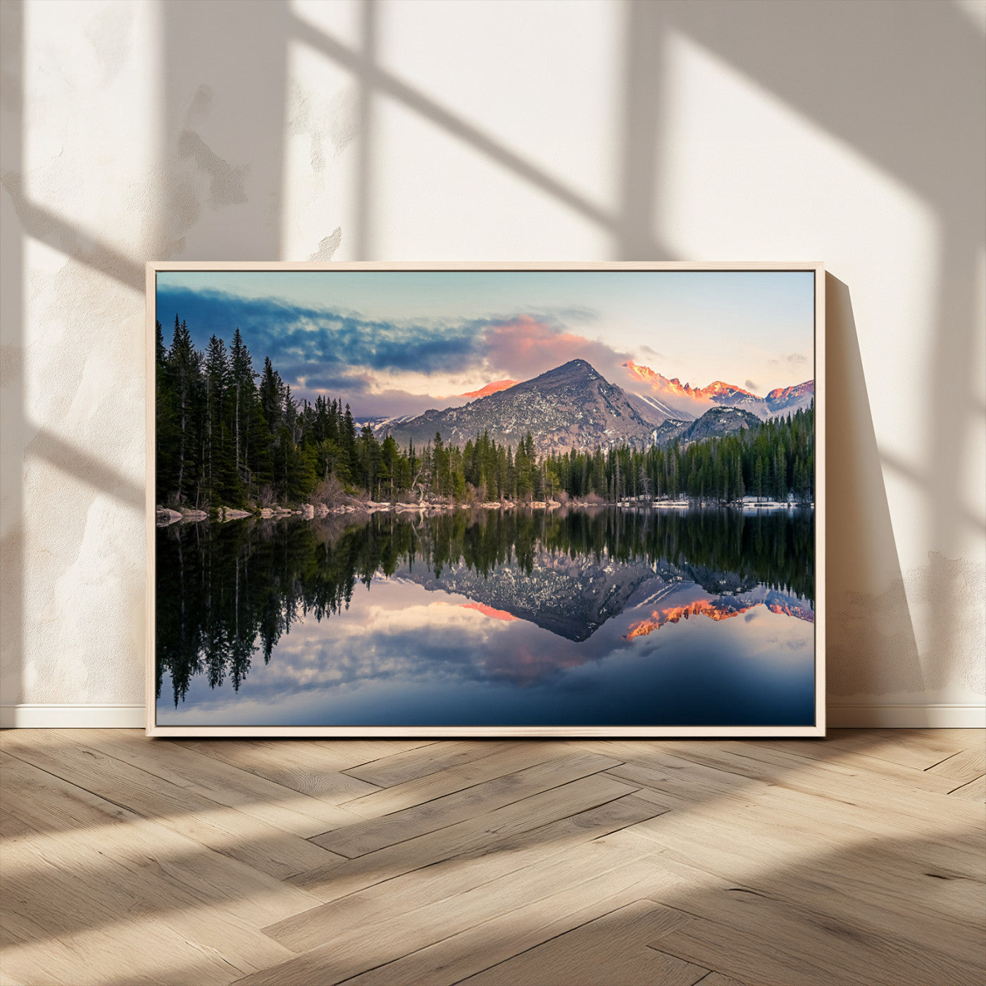 84227-MGV-FC-36X24_Natural-Bear Lake Reflection at Rocky Mountain National Park Wall Art Canvas Print, Scenic Mountain