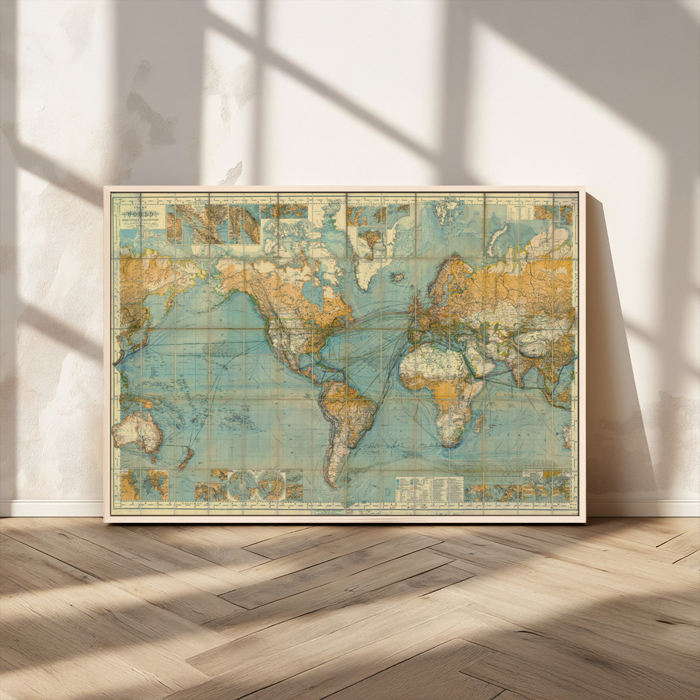 MGV-FC-36X24 - Push Pin World Map Canvas Print – Framed Wall Art for Couples to Track Their Travels – Anniversary