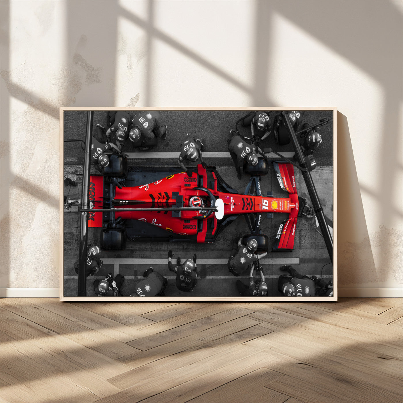 MGV-FC-36X24 - Ferrari Pit Stop Canvas Wall Art – Precision and Speed Captured in Bold Motorsport Imagery – Ready