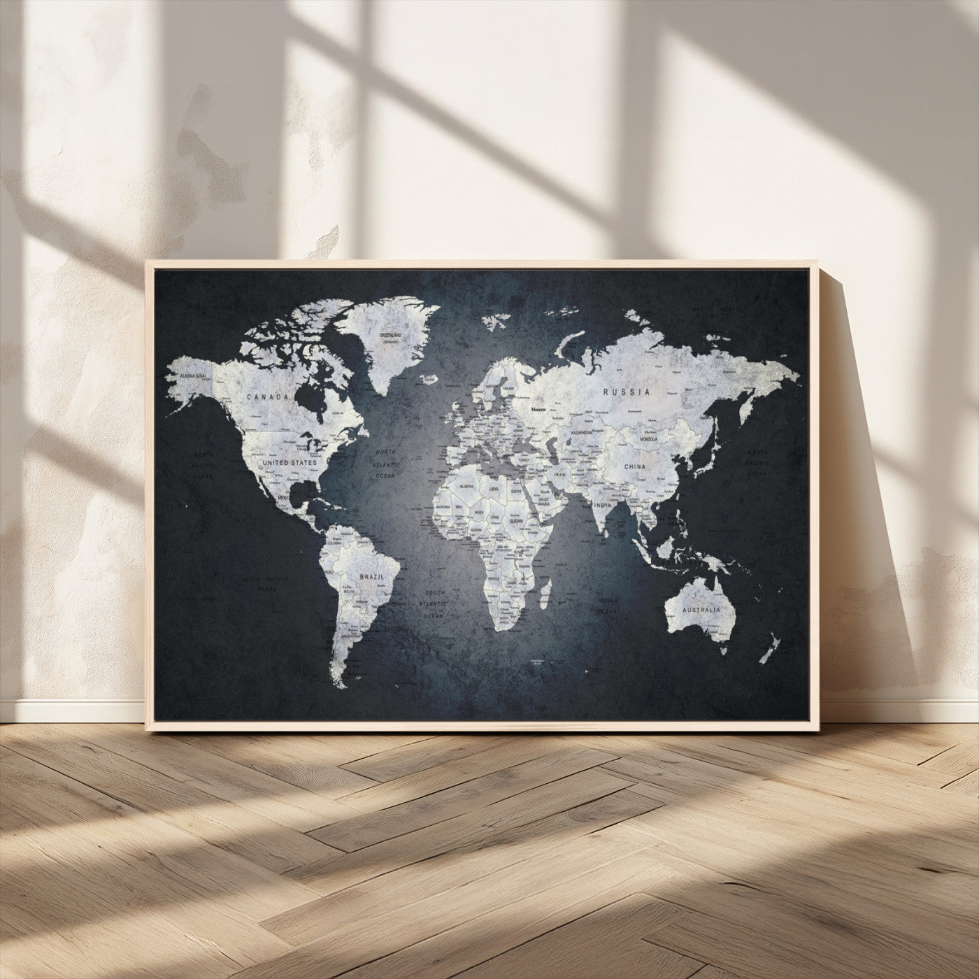 MGV-FC-36X24 - World Map Wall Art Canvas Print for Home and Office Decor