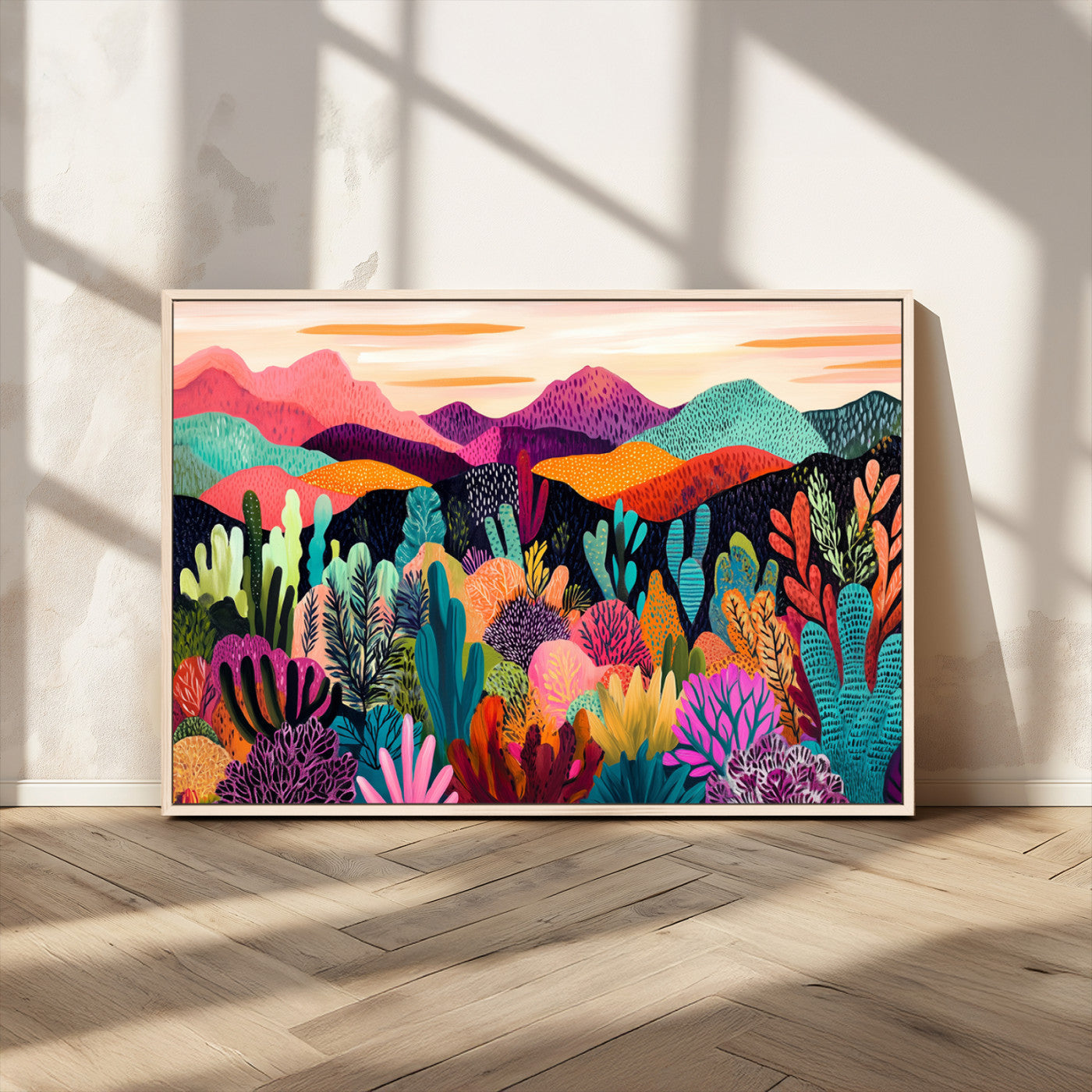 MGV-FC-36X24 - Abstract Kusama Print - Landscape Canvas Wall Art Print - Vibrant Modern Decor for Living Room,