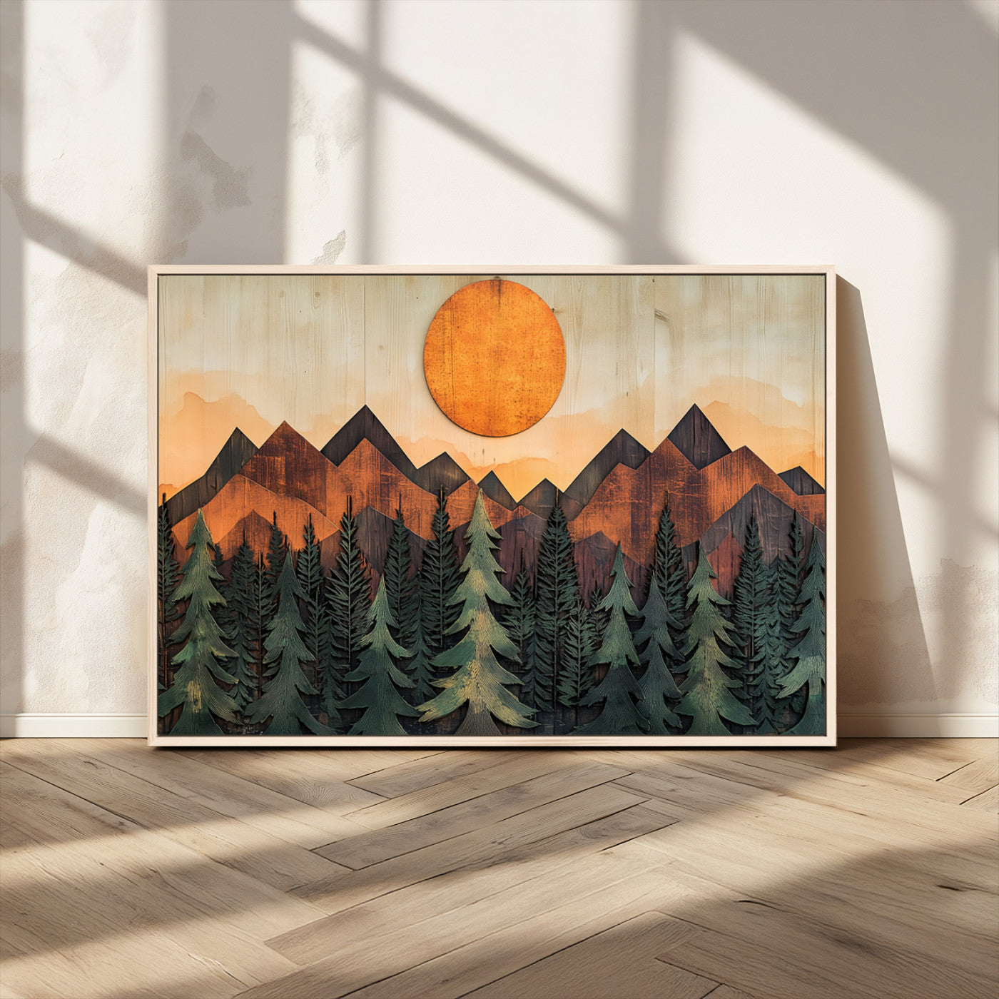 MGV-FC-36X24 - Sunset Mountain Landscape Canvas Wall Art Print - Nature Decor for Living Room, Office