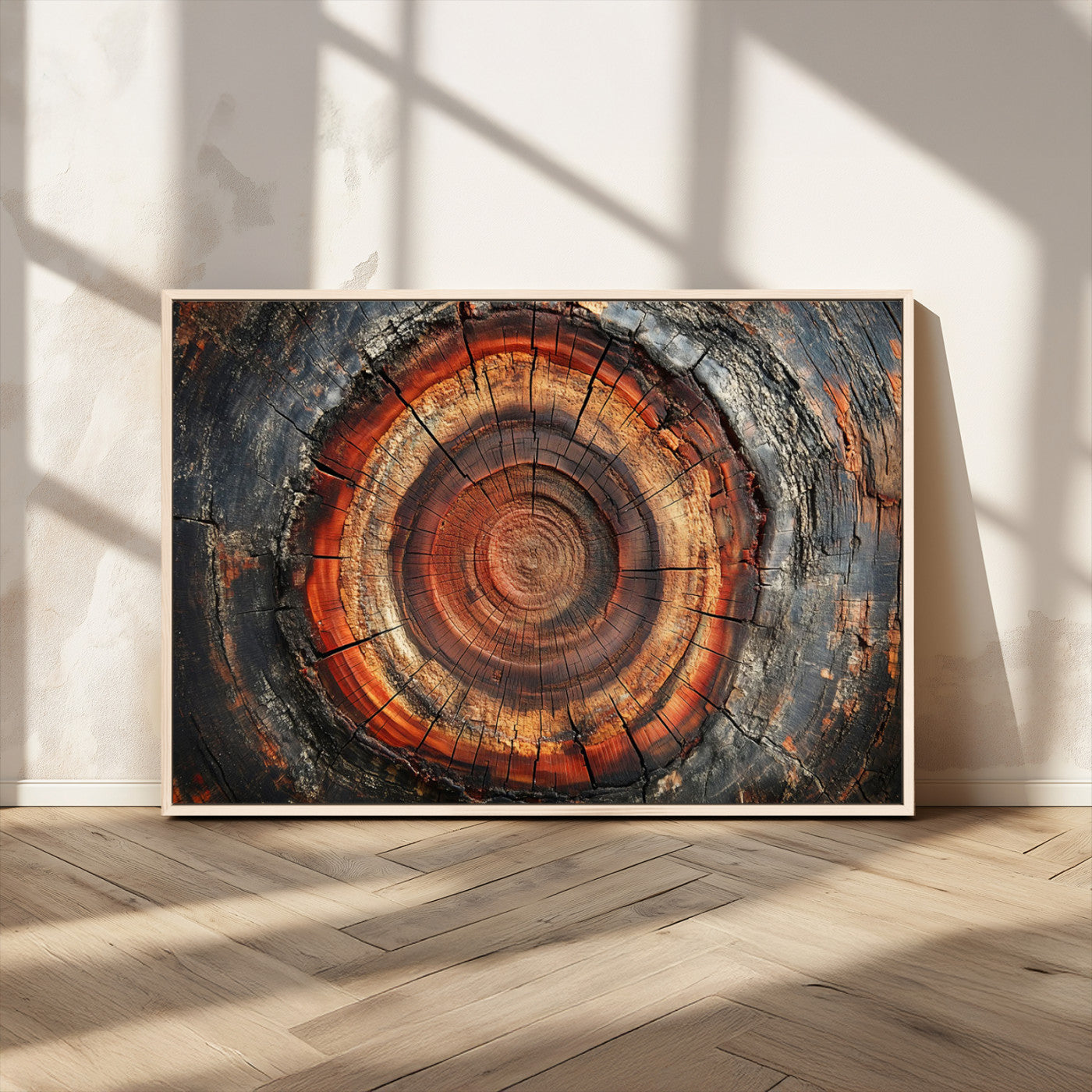 MGV-FC-36X24 - Wood Grain Canvas Wall Art - Framed Abstract Tree Ring Framed Wall Art, Wood Grain Canvas Wall
