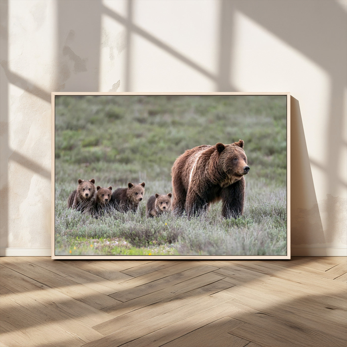 MGV-FC-36X24 - Wildlife Photography of 399 Grizzly Bear Cubs | Queen of the Tetons Canvas Wall Art Print