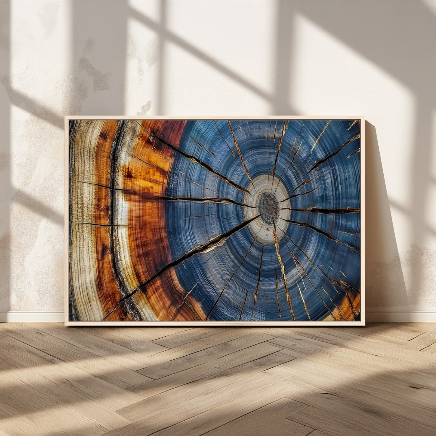 MGV-FC-36X24 - Abstract Tree Rings Canvas Wall Art - Wood Grain Canvas Print - Nature-Inspired Modern Wood Grain