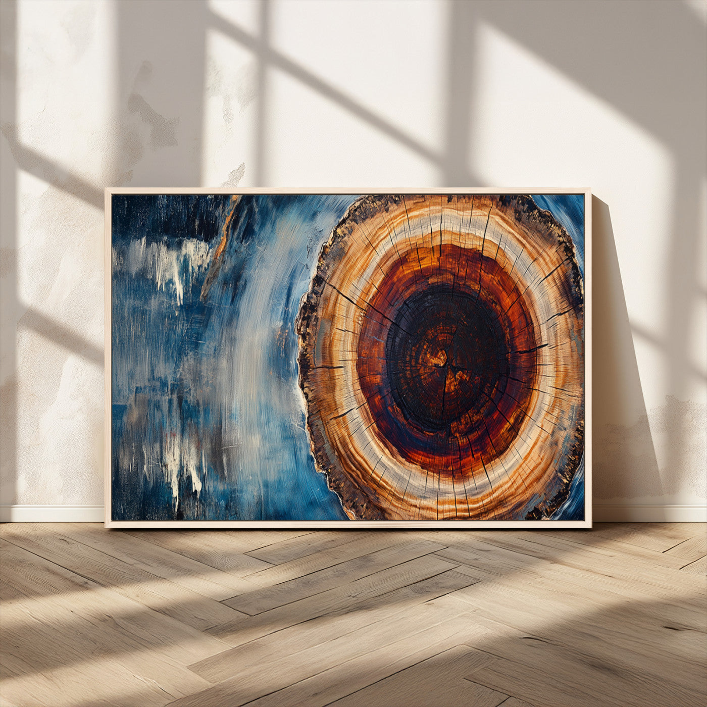 MGV-FC-36X24 - Abstract Tree Rings Wall Art Canvas Print - Wood Grain Rings Canvas Print - Nature Woodland Wall