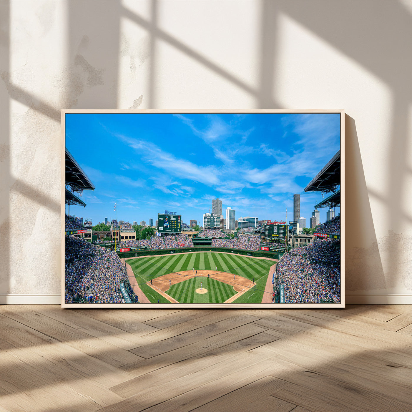MGV-FC-36X24 - Wrigley Field Chicago Cubs Panoramic Art Multi Piece Canvas - Iconic Baseball Stadium Print for