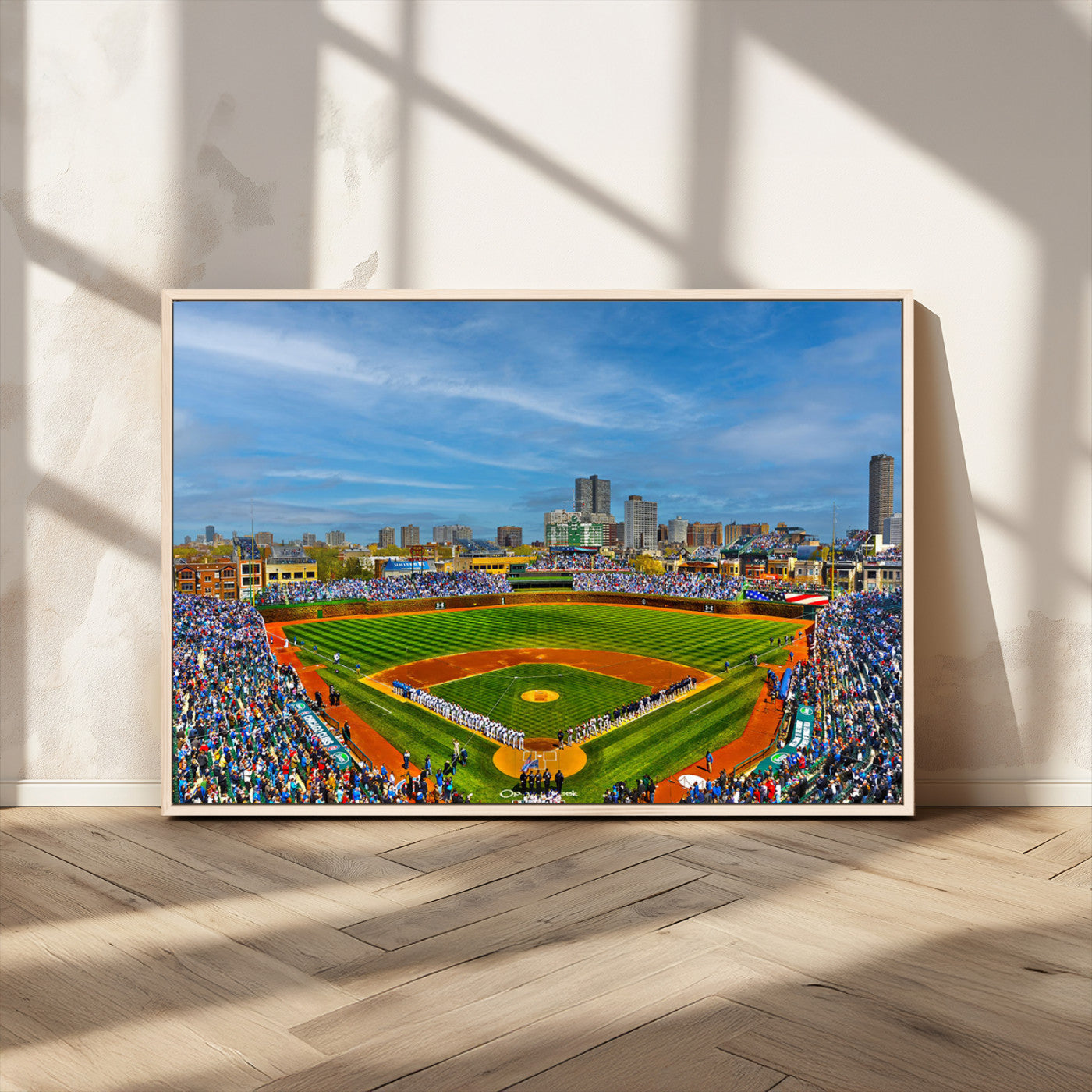 MGV-FC-36X24 - Wrigley Field Chicago Cubs Panoramic Multi Piece Canvas Wall Art - Iconic Baseball Stadium Canvas