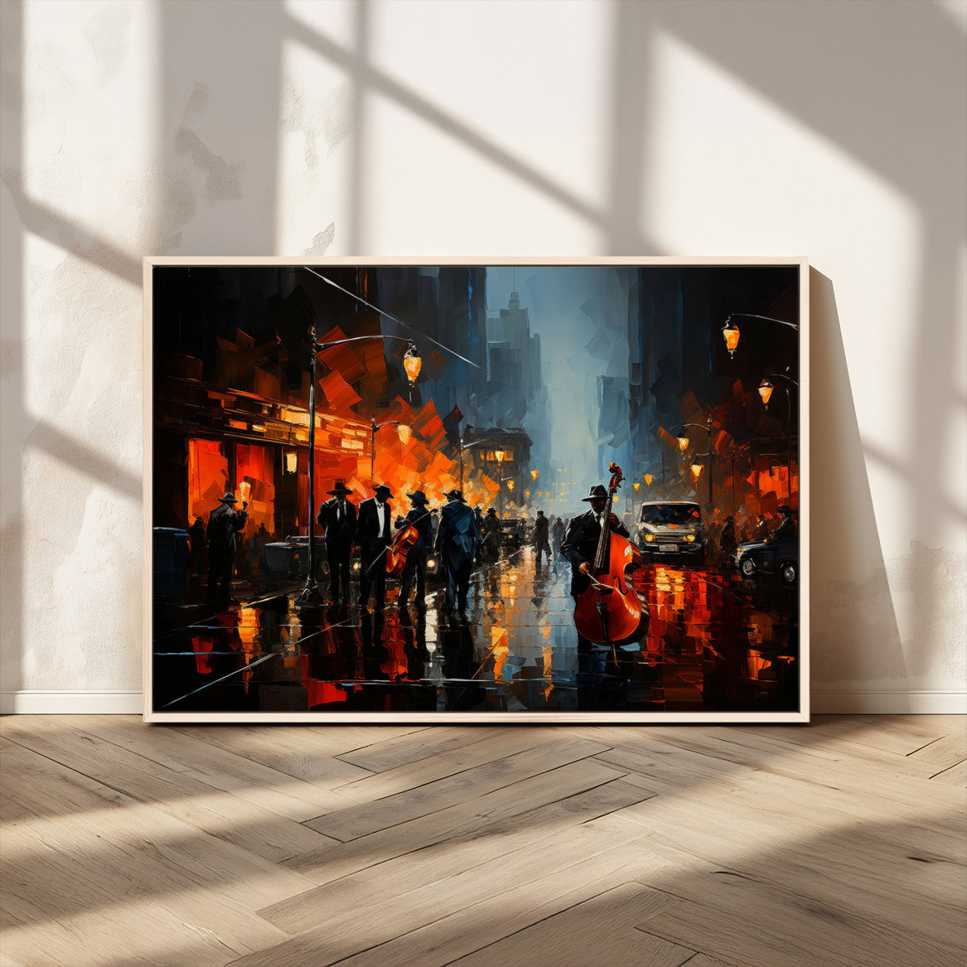 MGV-FC-36X24 - Winston Porter Jazz Wall Art - African American Music Canvas - Abstract Colorful Music Art - Framed