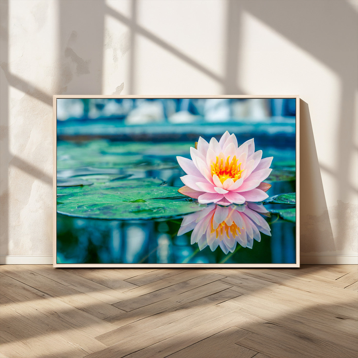 MGV-FC-36X24 - Lotus Flower Wall Art Canvas Print, Water Lily Large Wall Art Canvas Print for Yoga Room Decor,