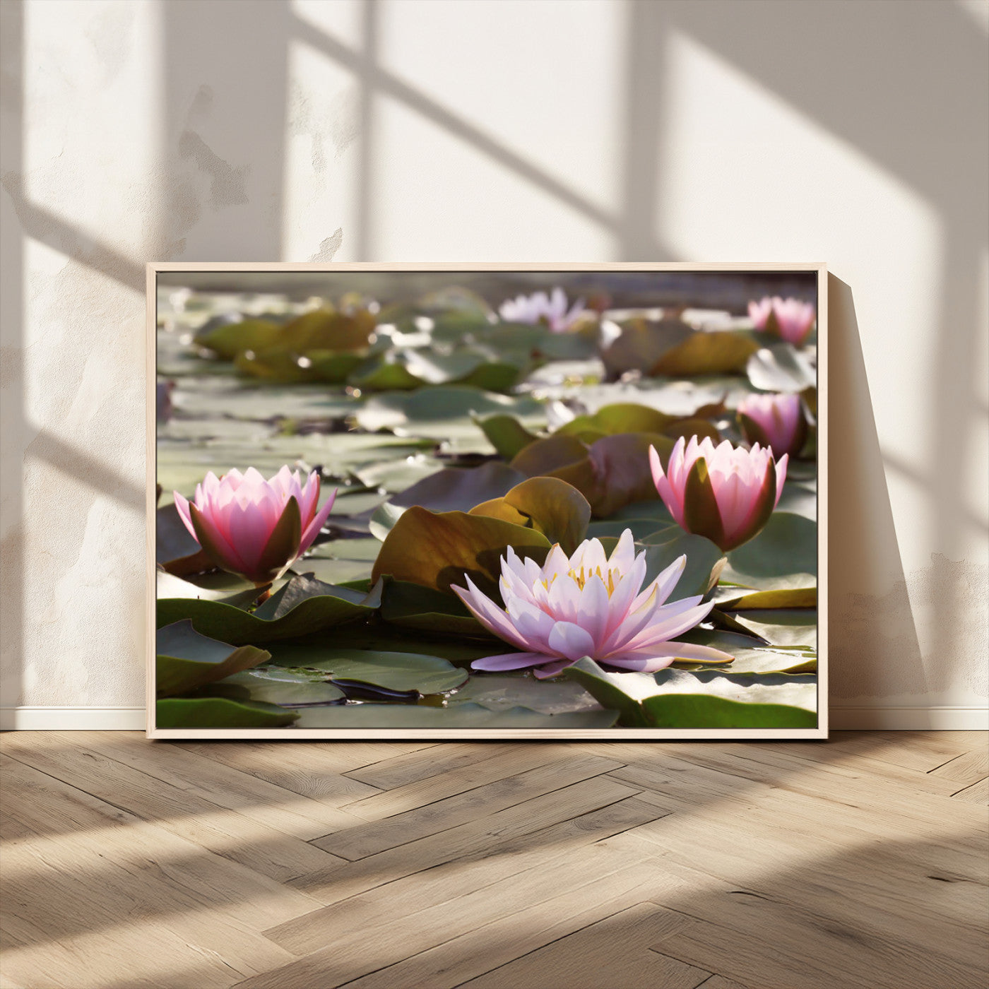 MGV-FC-36X24 - Lotus Flower Wall Art Canvas Print, Water Lily Large Wall Art Canvas Print for Yoga Room Decor,