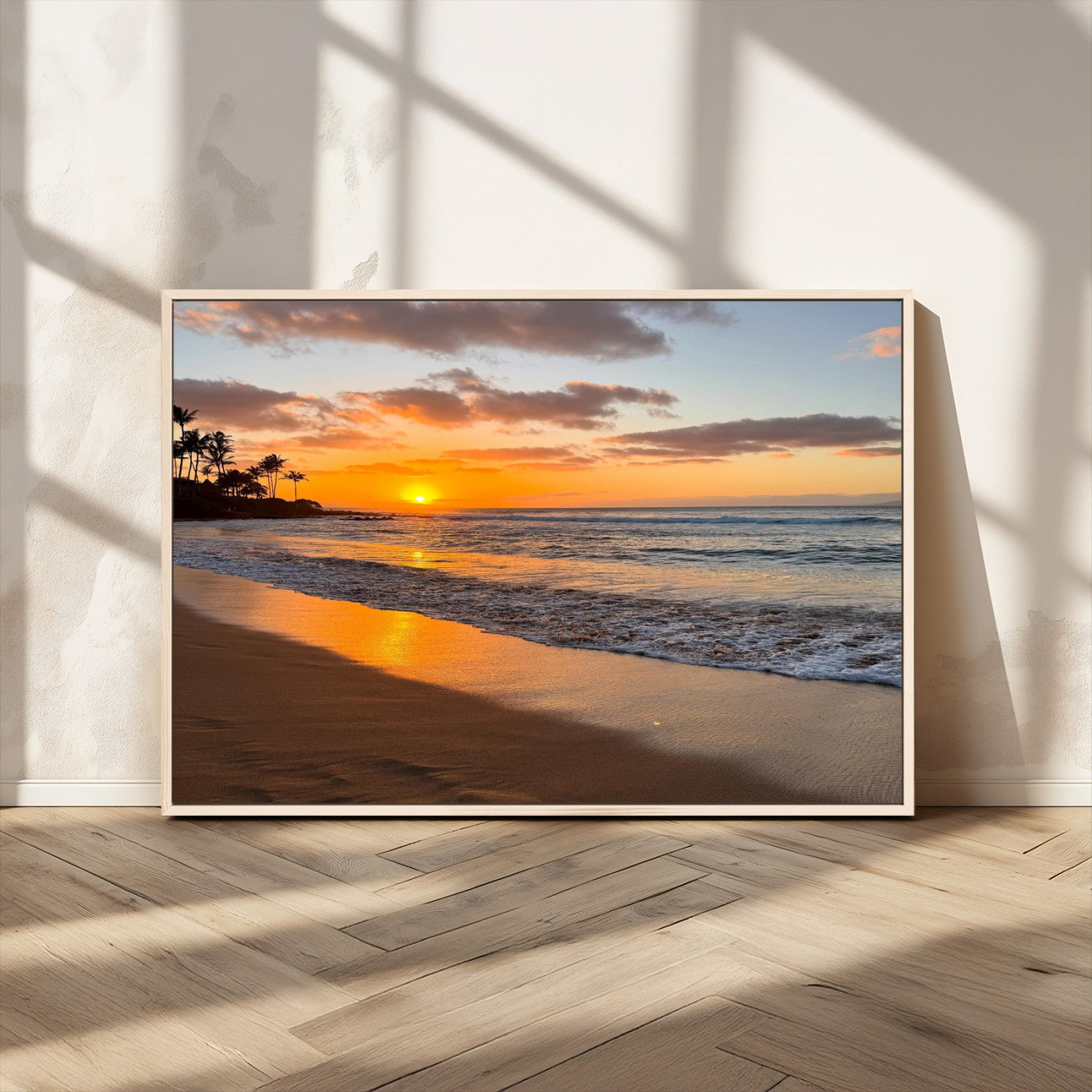 MGV-FC-36X24 - Sunset Wall Art Print - Stunning Beach Sunset Canvas Artwork for Elegant Home or Office Coastal