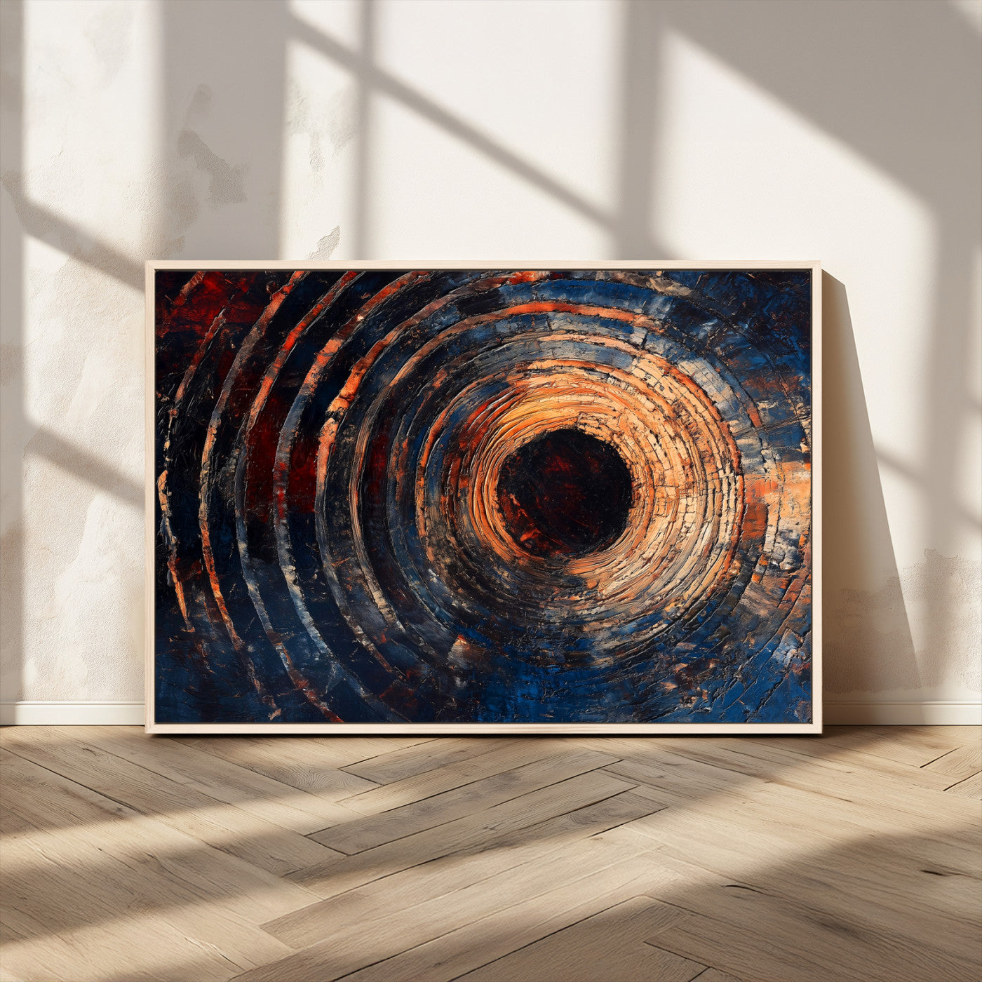 MGV-FC-36X24 - Wood Tree Ring Wall Art Canvas Print, Framed Natural Wood Art Picture Print, Rustic Tree Slice Perfect Rustic Decor Artwork