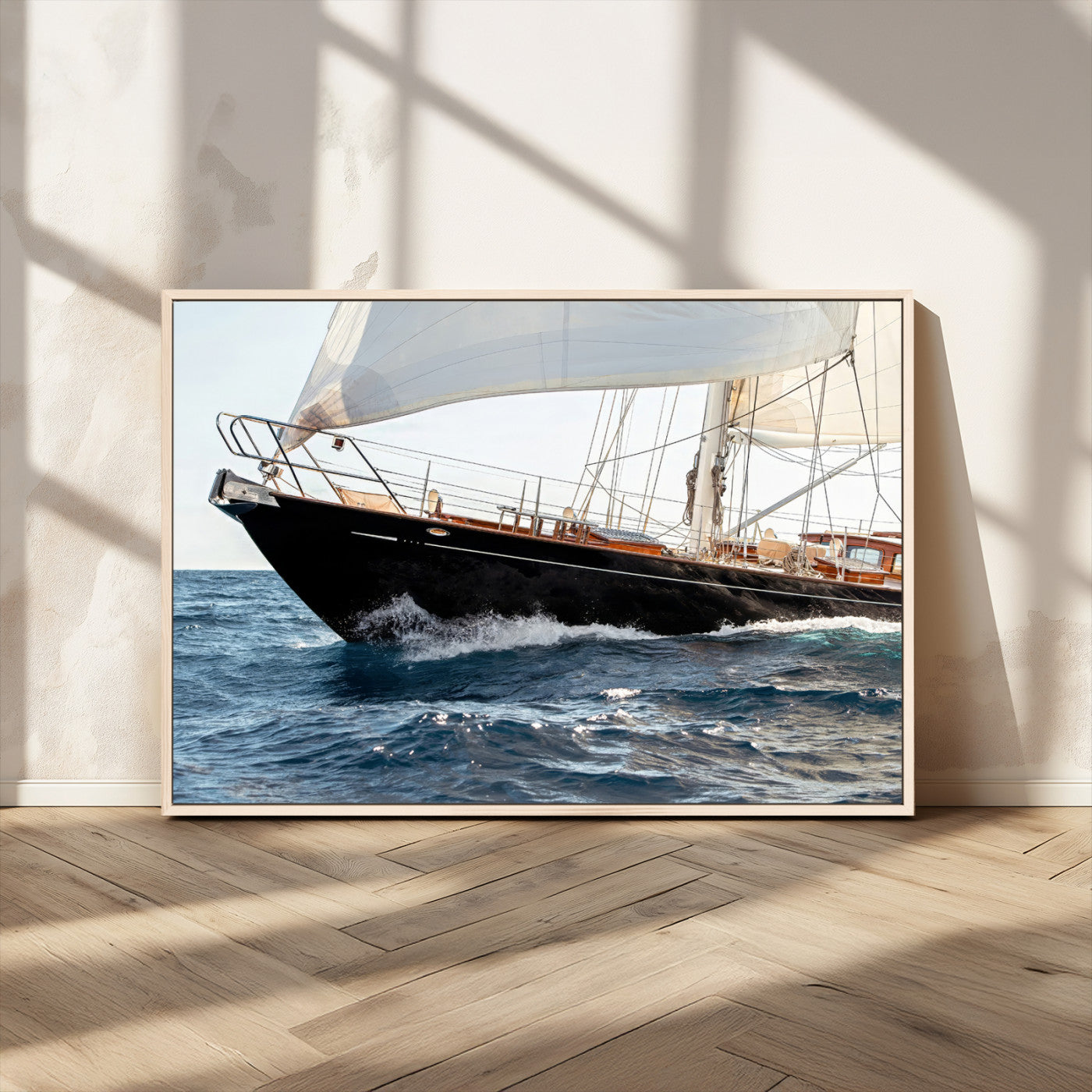 97168626-MGV-CV-36X24 - Boat Yacht Wall Art – Ocean Waves & Sailing Adventure Canvas Print, Nautical Elegance & Marine Journey for Living Room or Luxury Decor