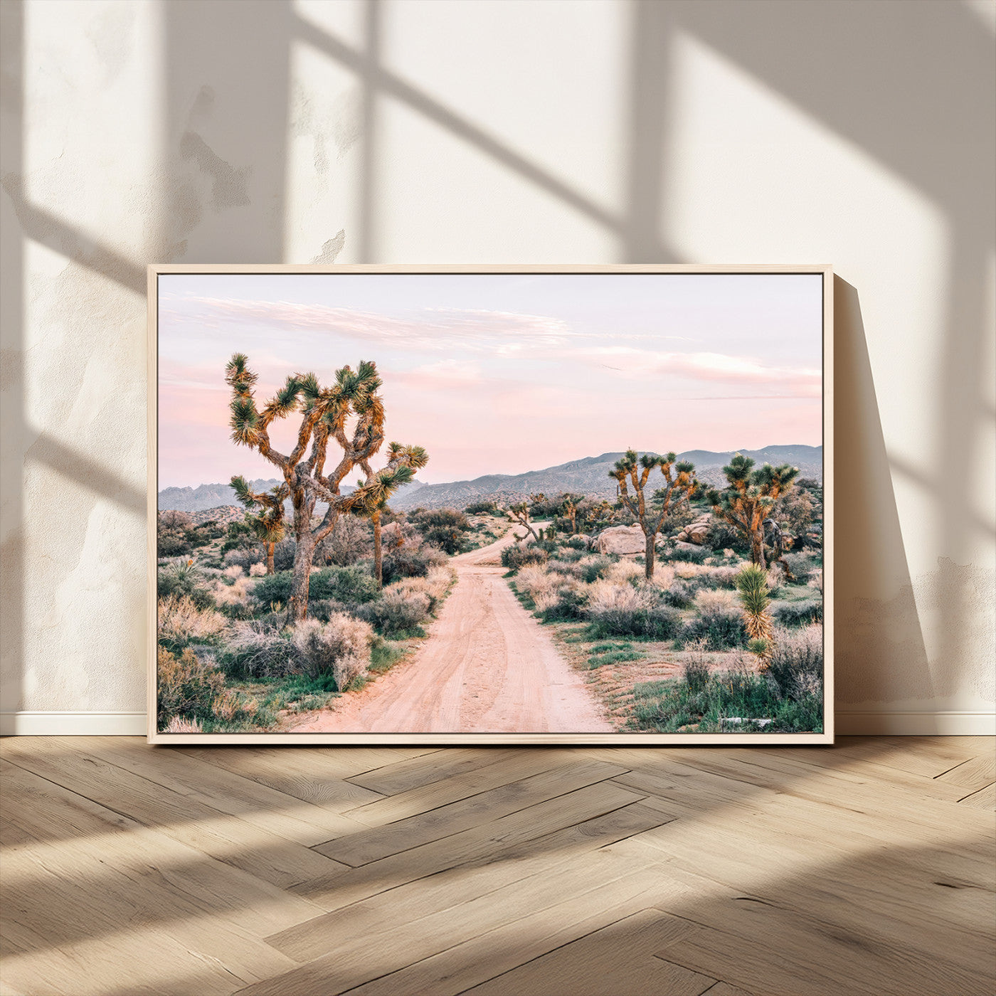 MGV-FC-36X24 - Joshua Tree Park Wall Art Canvas Print, Framed Desert Road Art Picture Print, Sunset Drive Perfect Southwestern Boho Decor Artwork