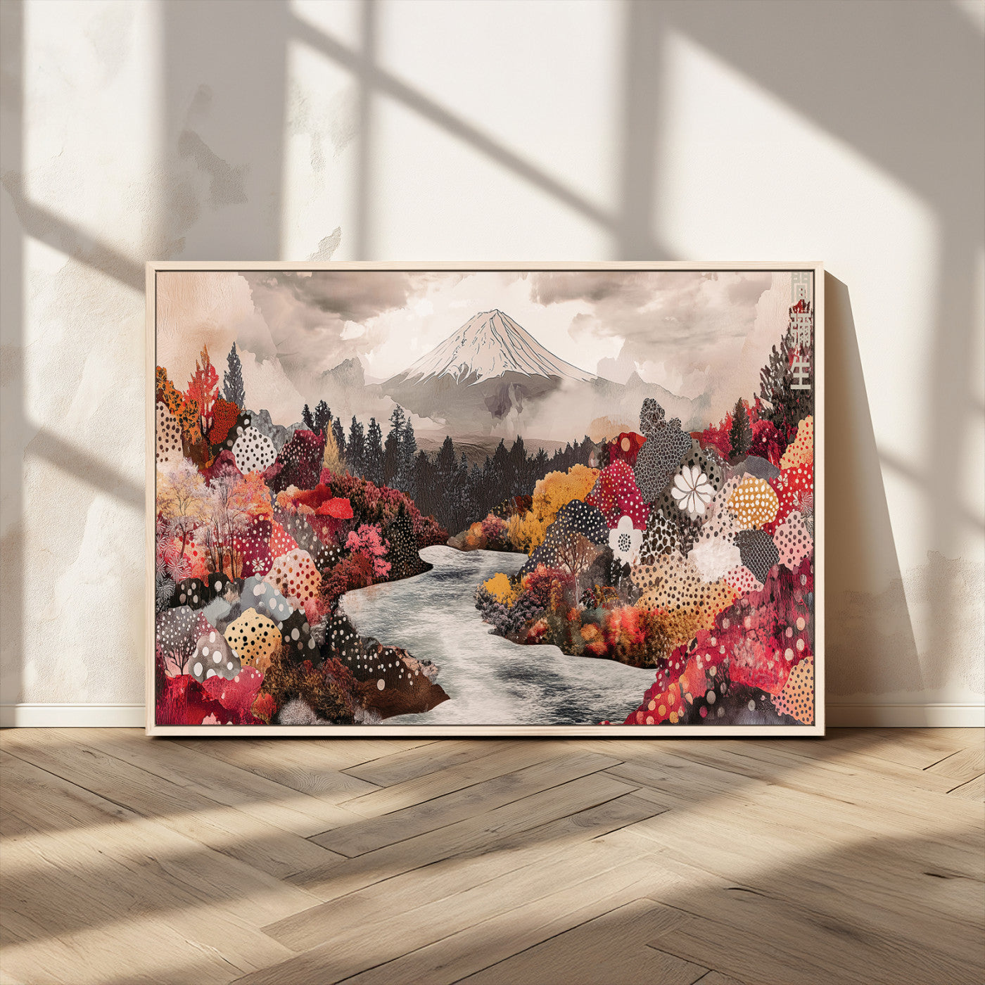 MGV-FC-36X24 - Mountain Wall Art Wall Art Canvas Print, Framed Autumn Forest Art Picture Print, Cottagecore Landscape Perfect Cottagecore Boho Decor Artwork
