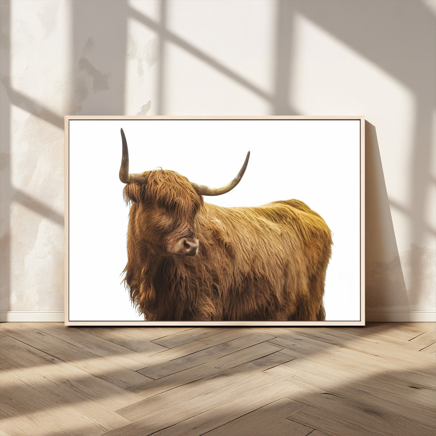 MGV-FC-36X24 - Highland Cow Wall Art Canvas Print, Framed Farmhouse Wall Art Art Picture Print, Rustic Animal Decor Perfect Rustic Farmhouse Decor Artwork