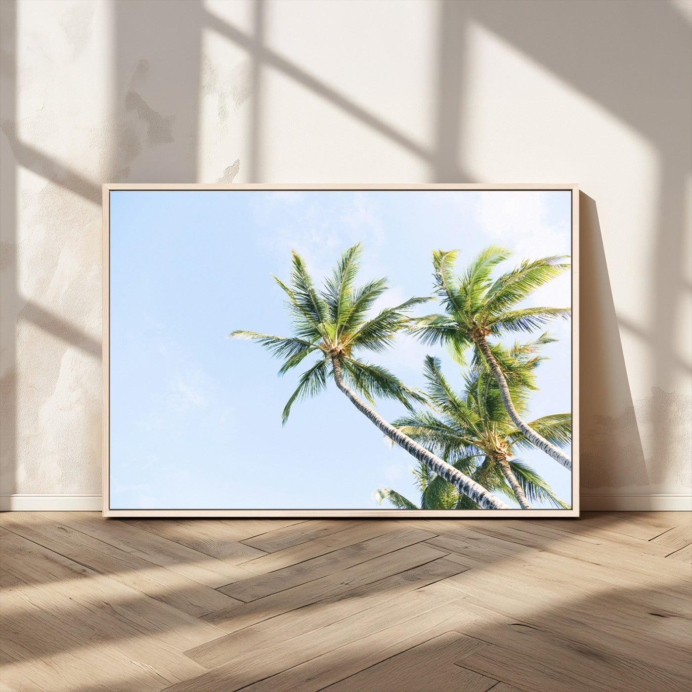 MGV-FC-36X24 - Palm Trees Wall Art Canvas Print, Framed Tropical Art Picture Print, Coastal Perfect Tropical Decor Artwork